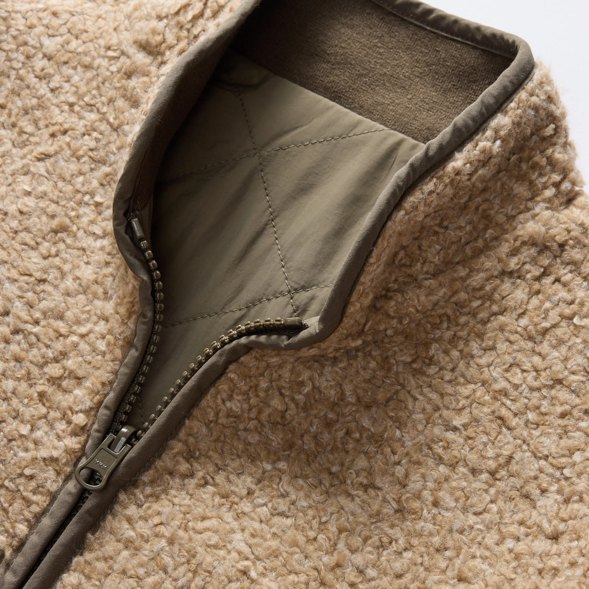 The Carson Jacket in Light Khaki Fleece - Image 9