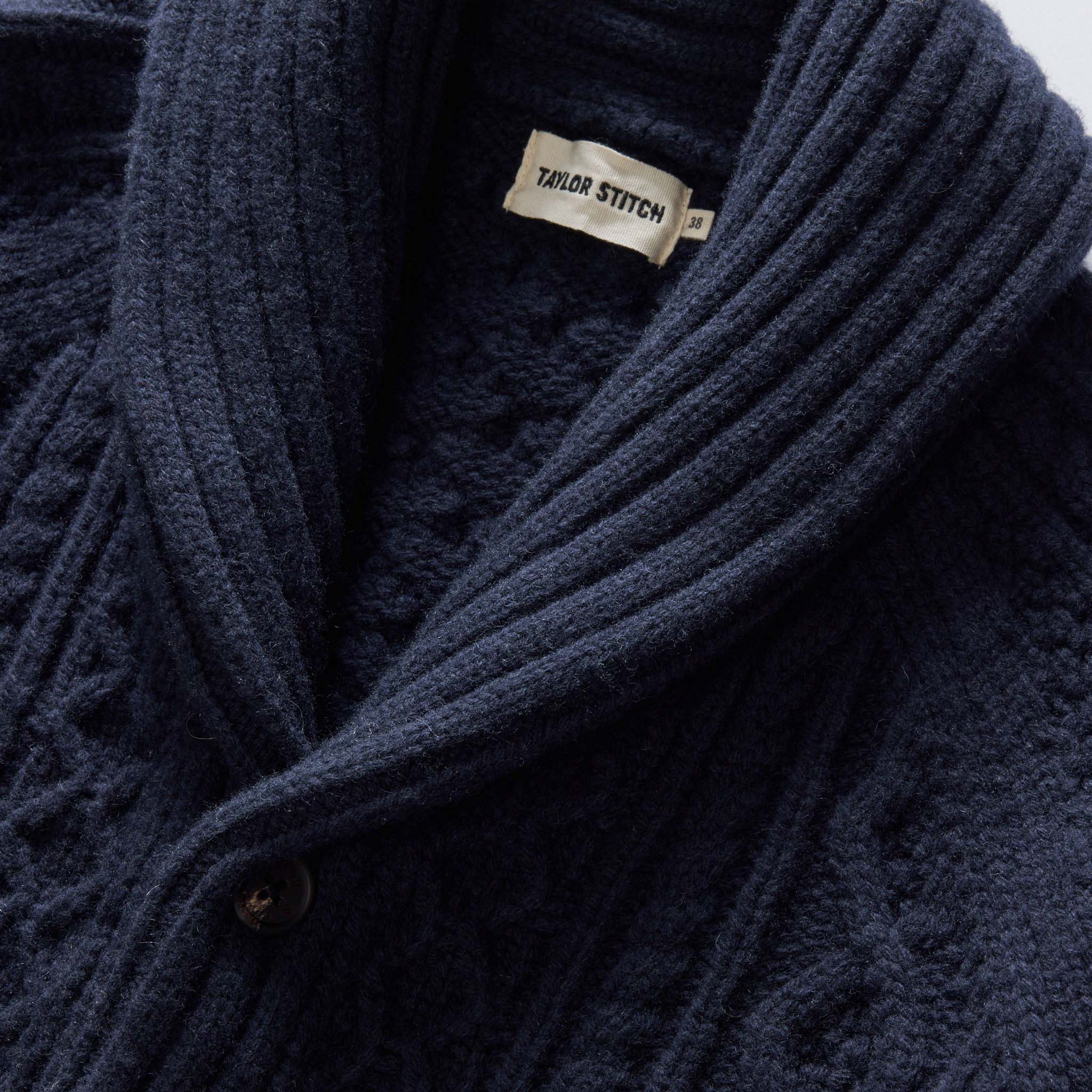 The Cascade Shawl Cardigan in Heather Marine - Image 6