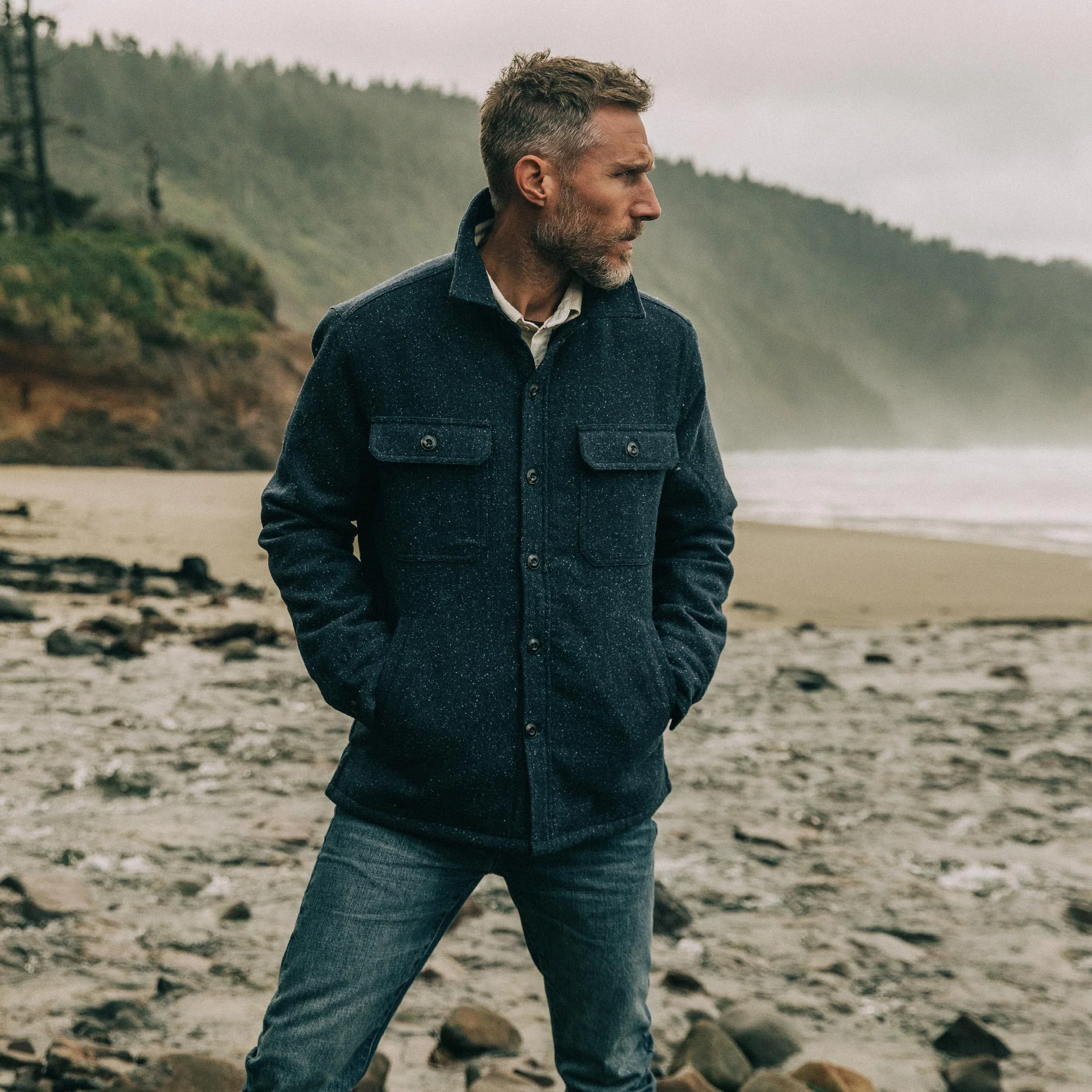 The Chandler Jacket in Navy Donegal - Image 2