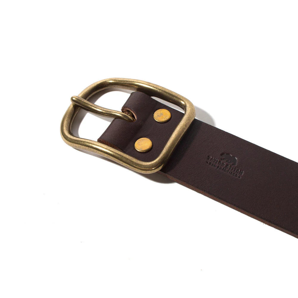 Chocolate Brass Buckle Belt - 1.5 - Image 2
