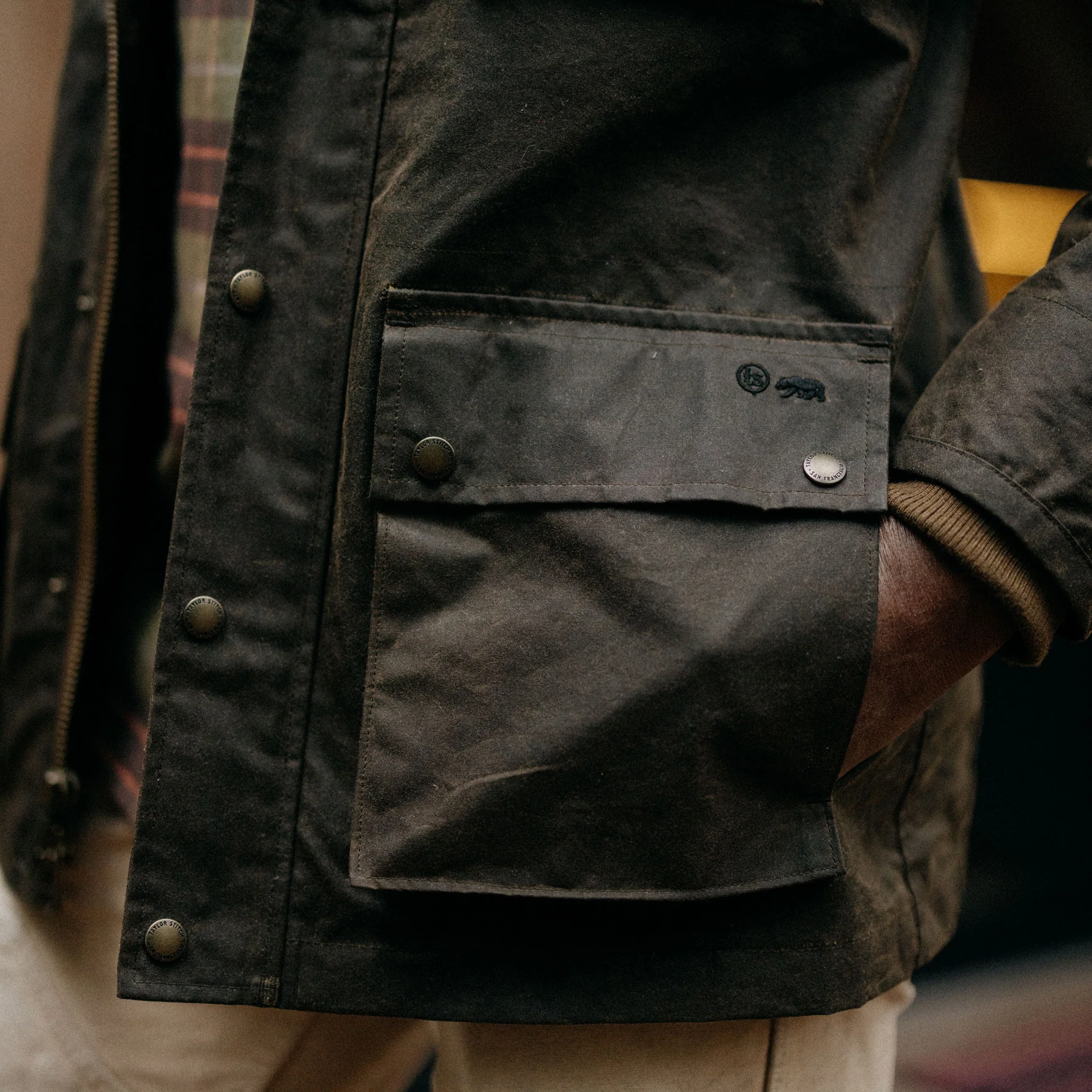 The Clutch Jacket in Soil Waxed Canvas - Image 4