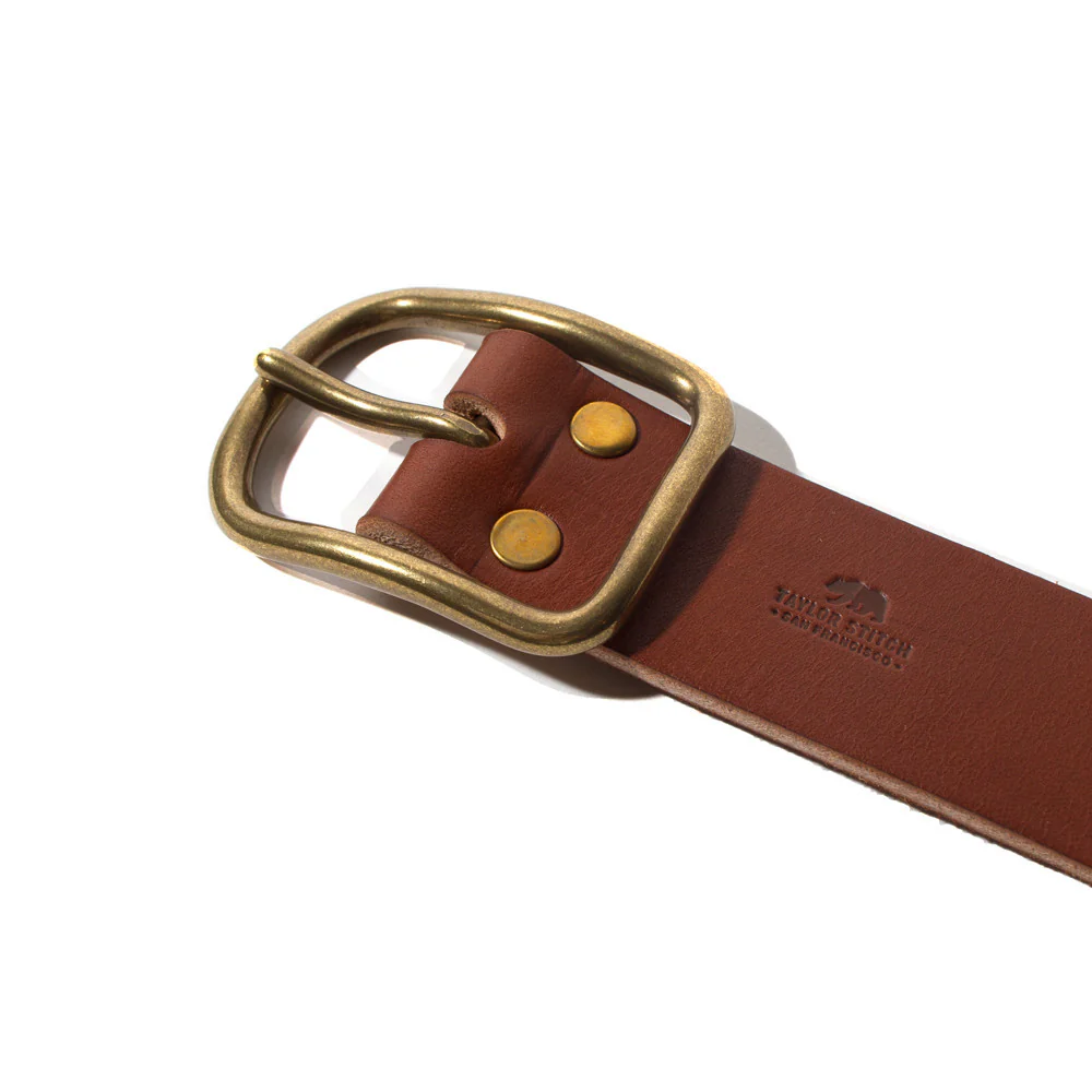 Cognac Brass Buckle Belt - 1.5 - Image 2