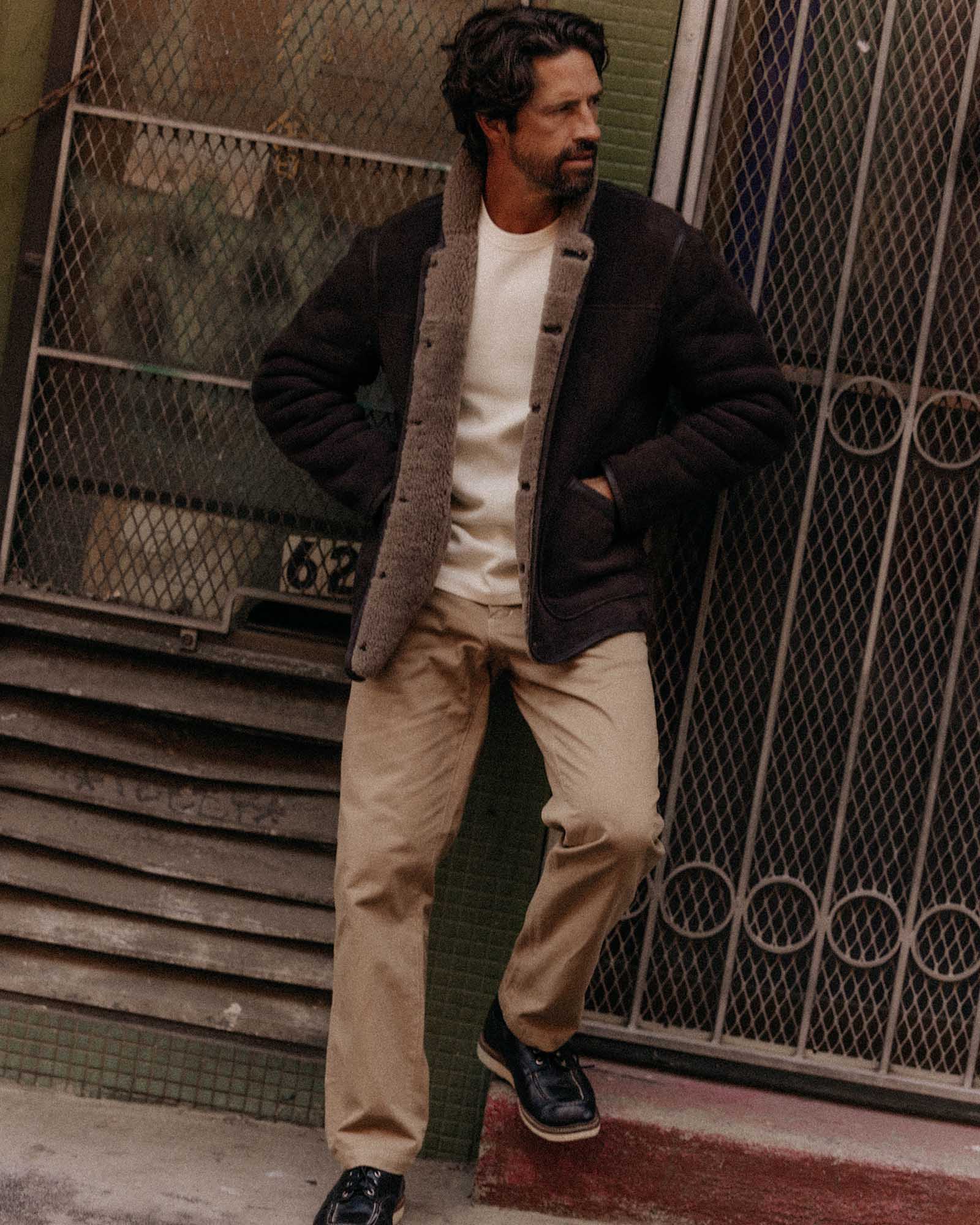 The Coleman Jacket in Dark Chocolate Shearling Suede - Image 3