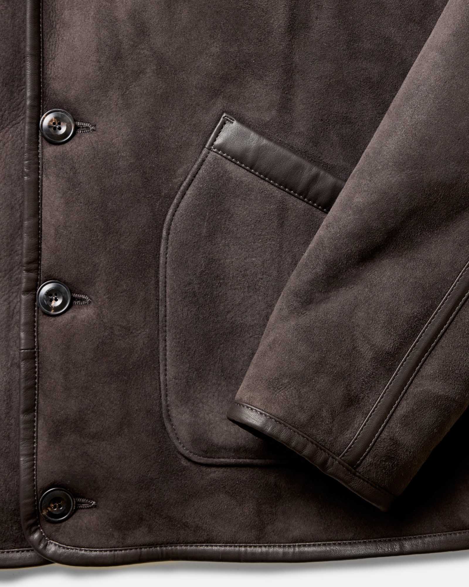 The Coleman Jacket in Dark Chocolate Shearling Suede - Image 9