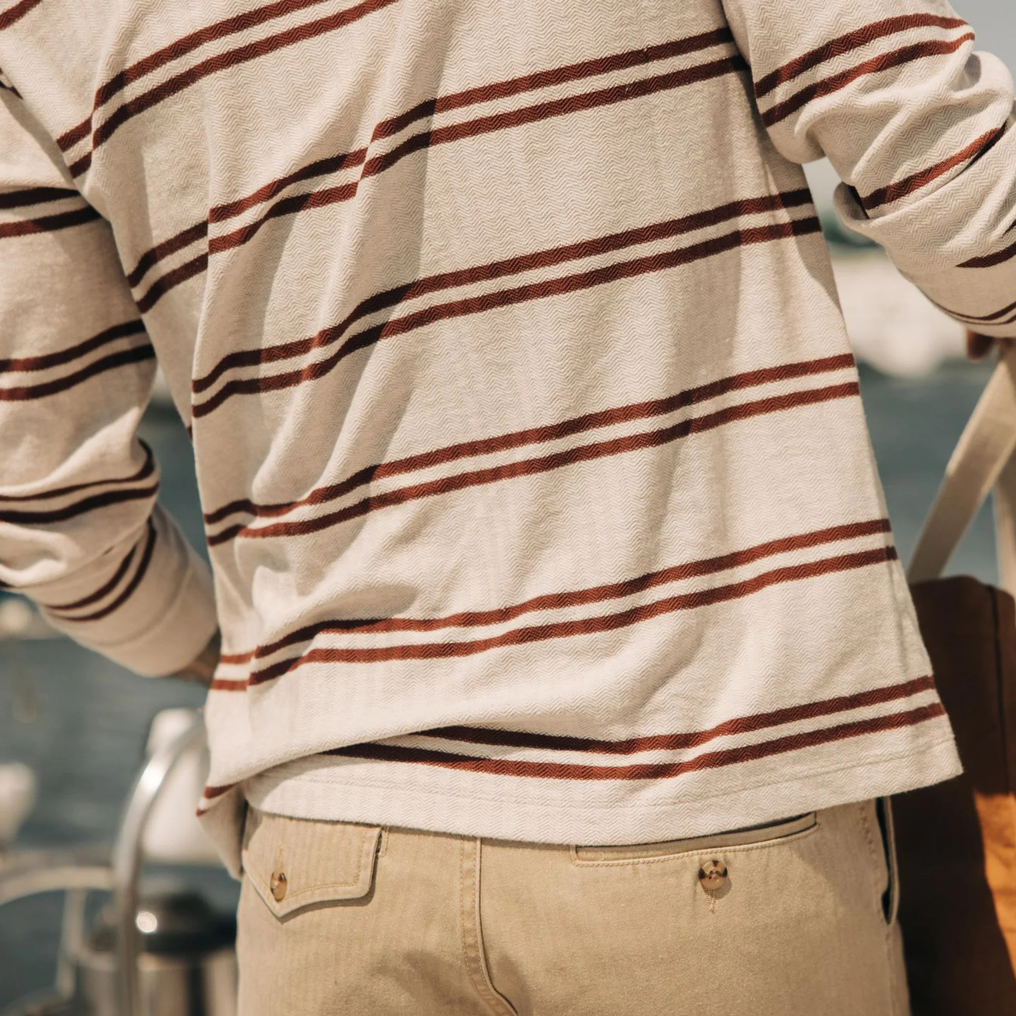 The Colton Crew in Oat Heathered Stripe - Image 3