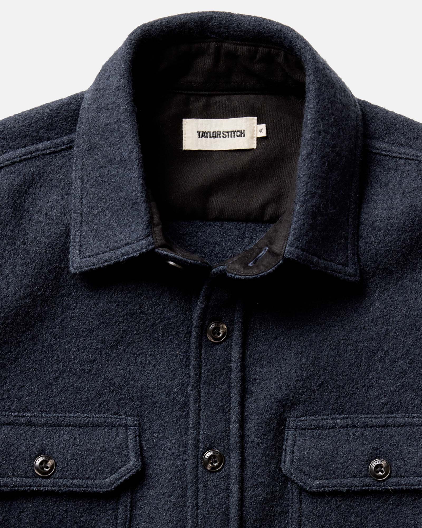 The Connor Overshirt in Dark Navy Boucle - Image 5