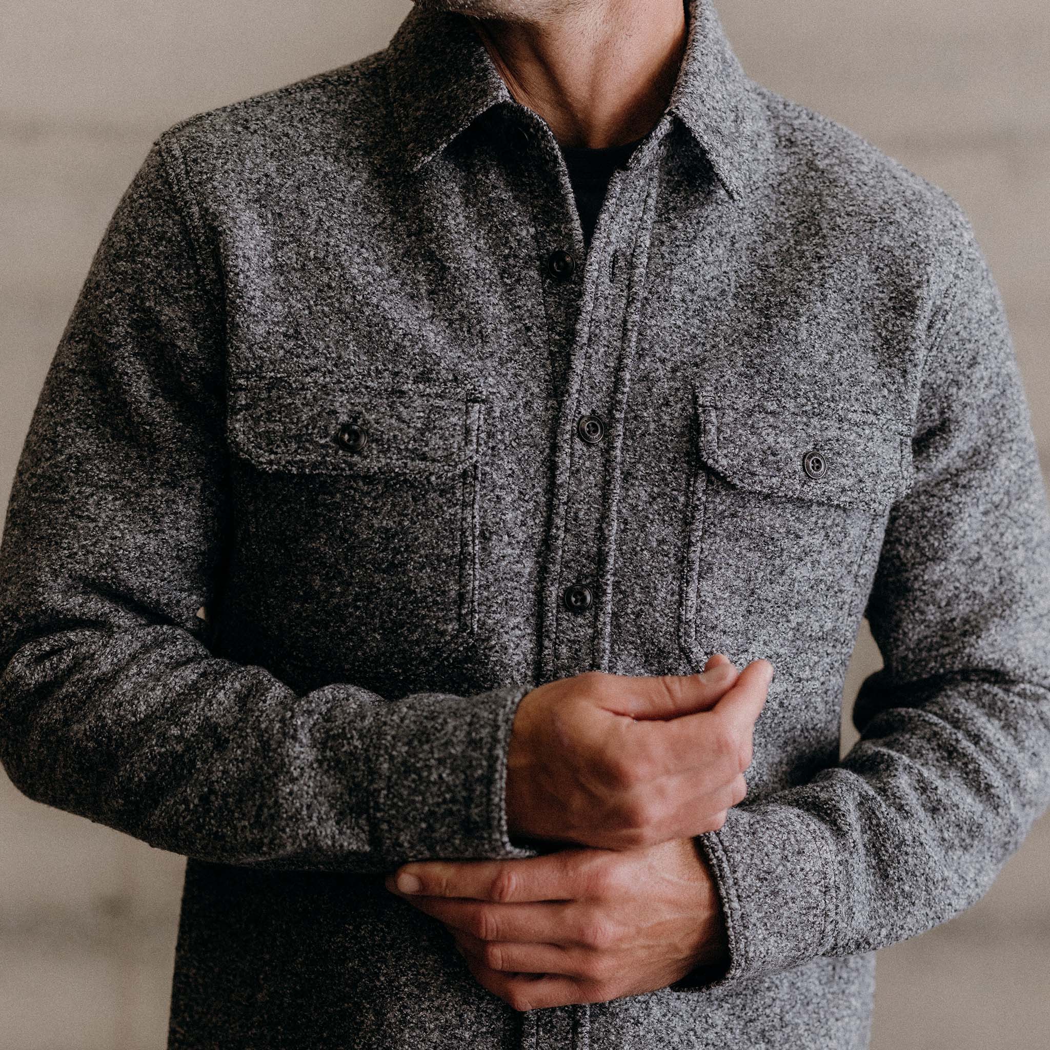 The Connor Overshirt in Heather Ash Boucle - Image 3