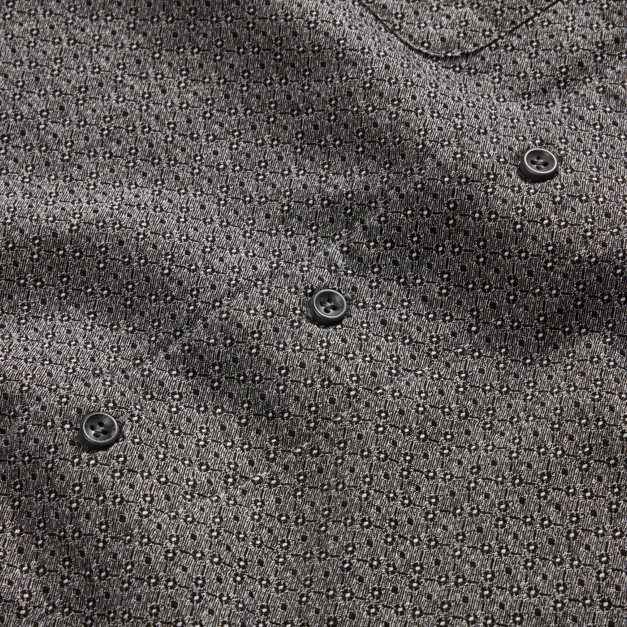 The Conrad Shirt in Black Indigo Jacquard Floral - Image 6