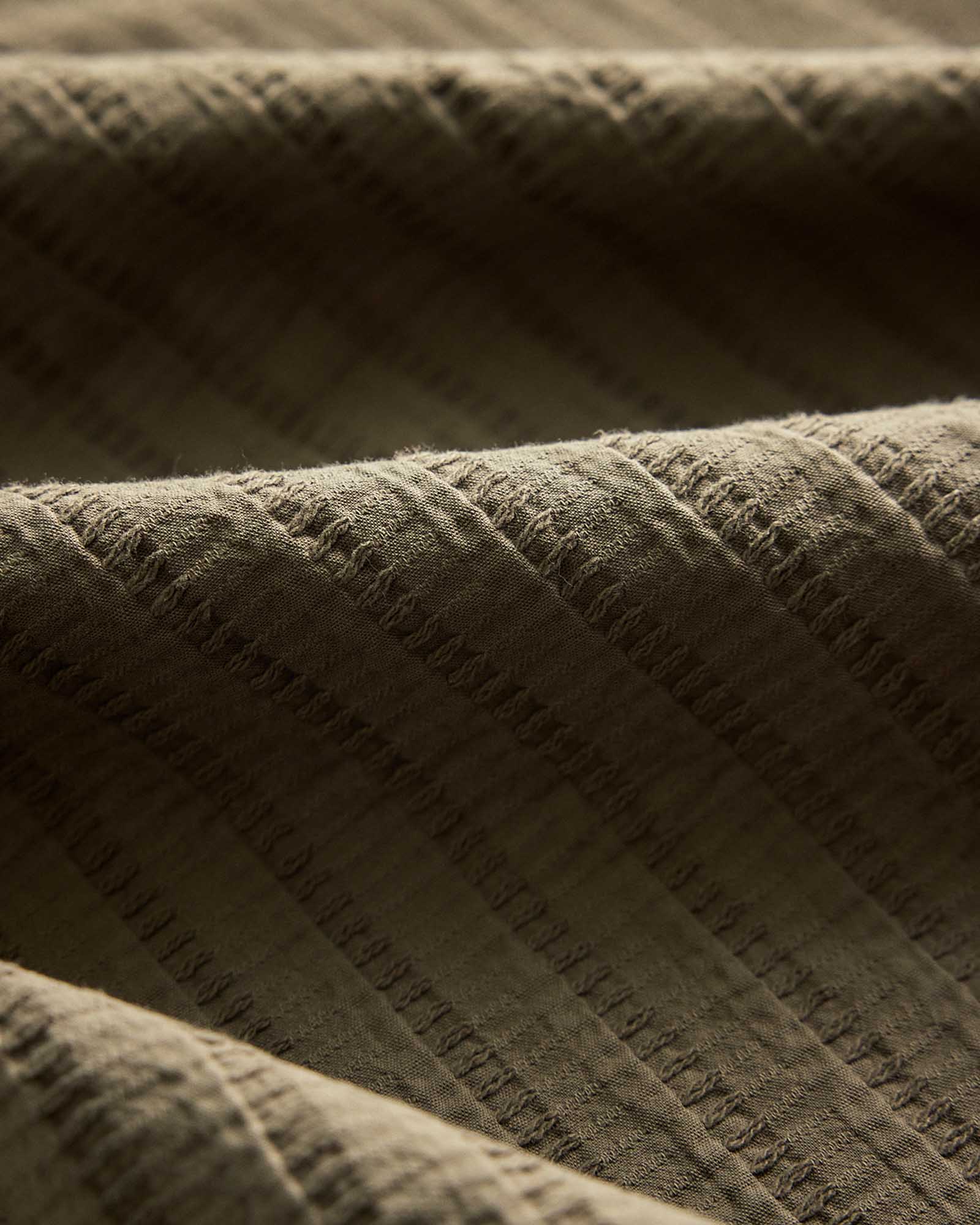 The Conrad Shirt in Fatigue Olive Dobby Stripe - Image 6