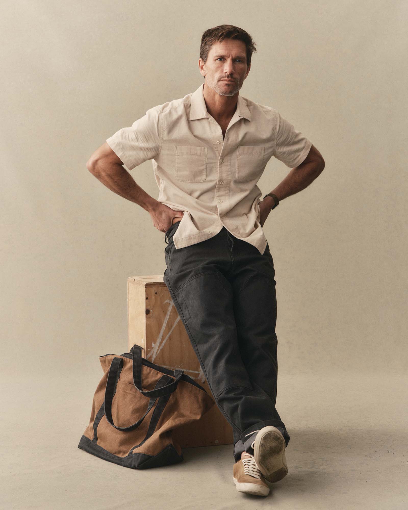 The Conrad Shirt in Heather Oat Pincord - Image 3