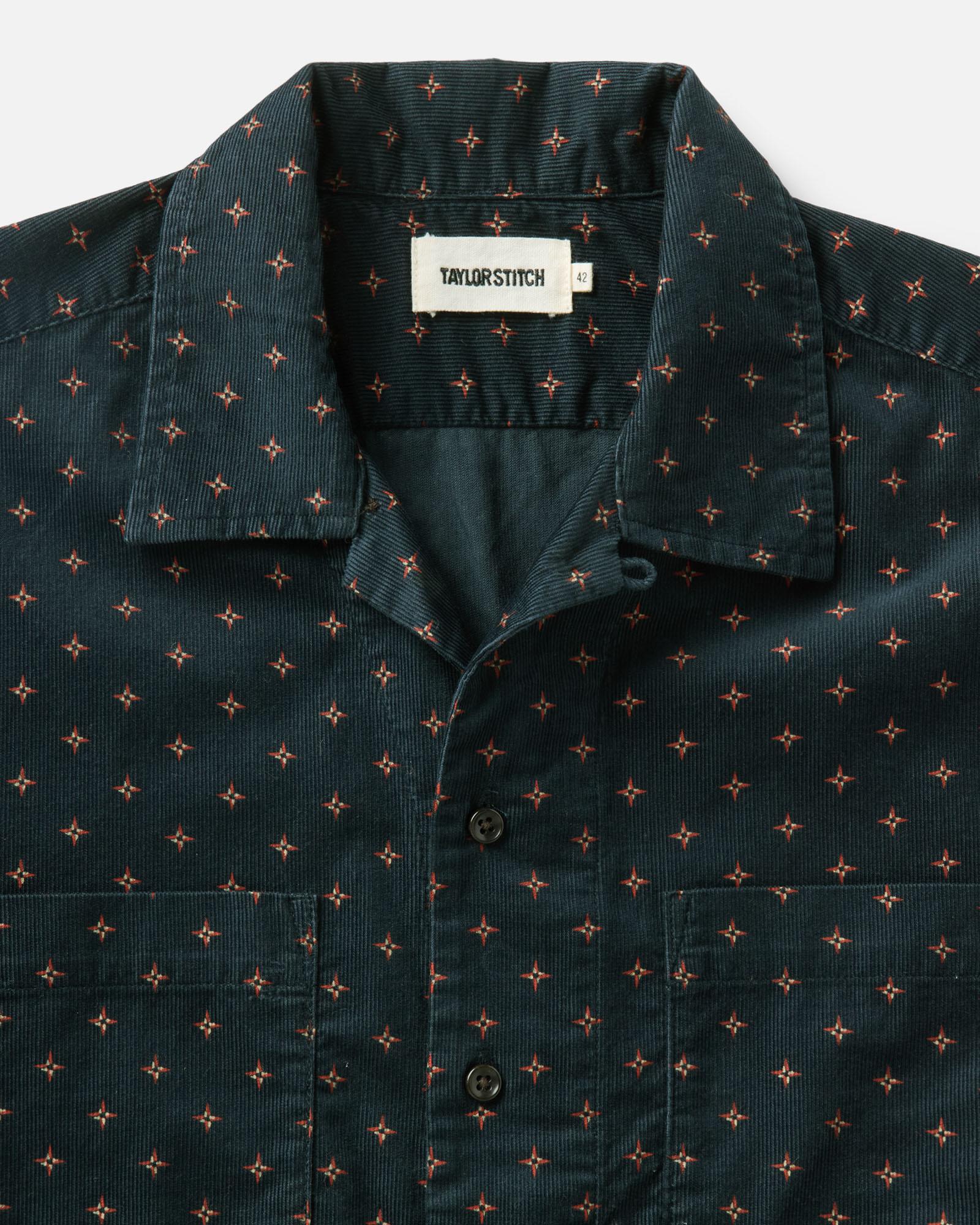 The Conrad Shirt in Navy Pigeon Foulard Pincord - Image 4