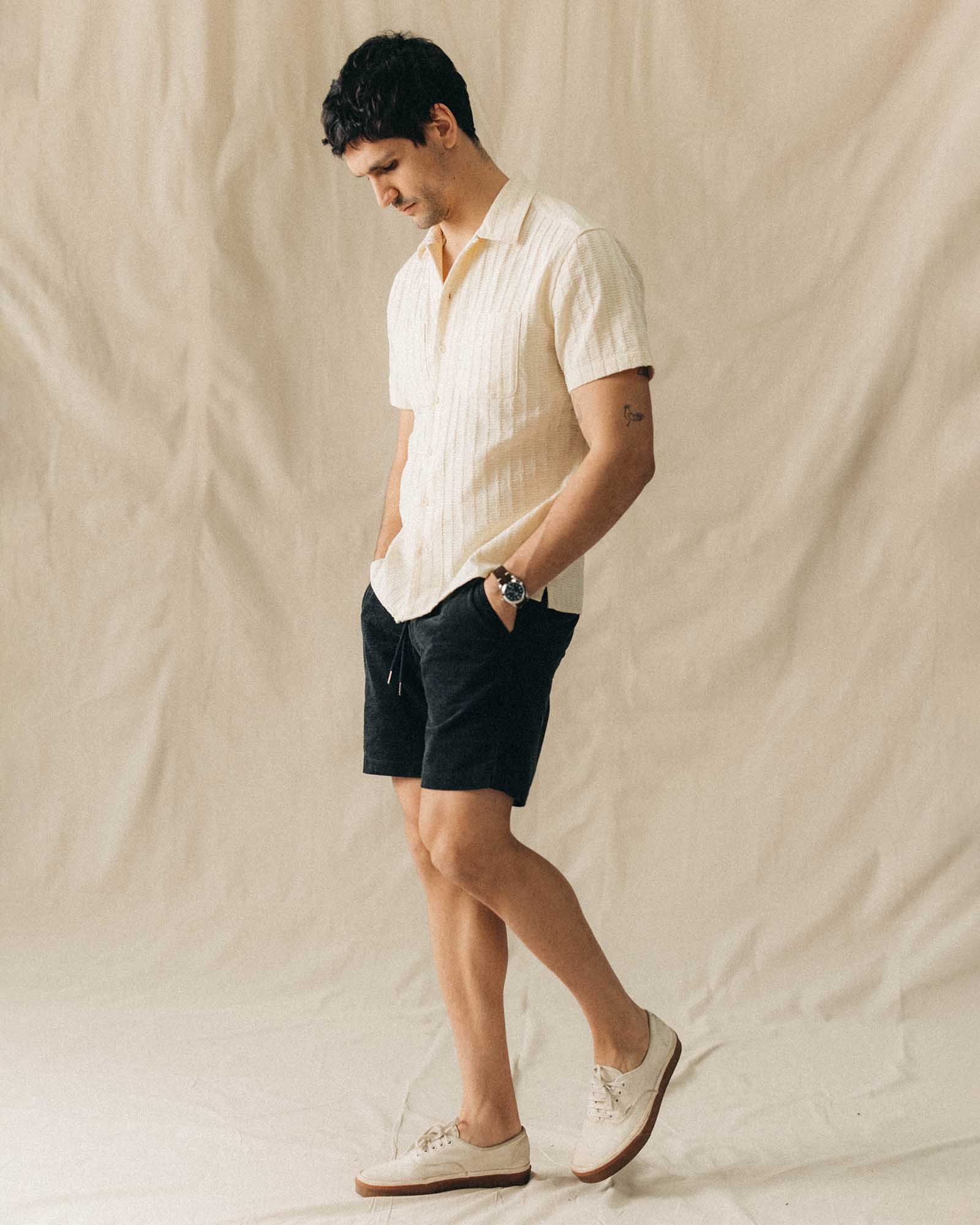 The Conrad Shirt in Vintage White Dobby Stripe - Image 2