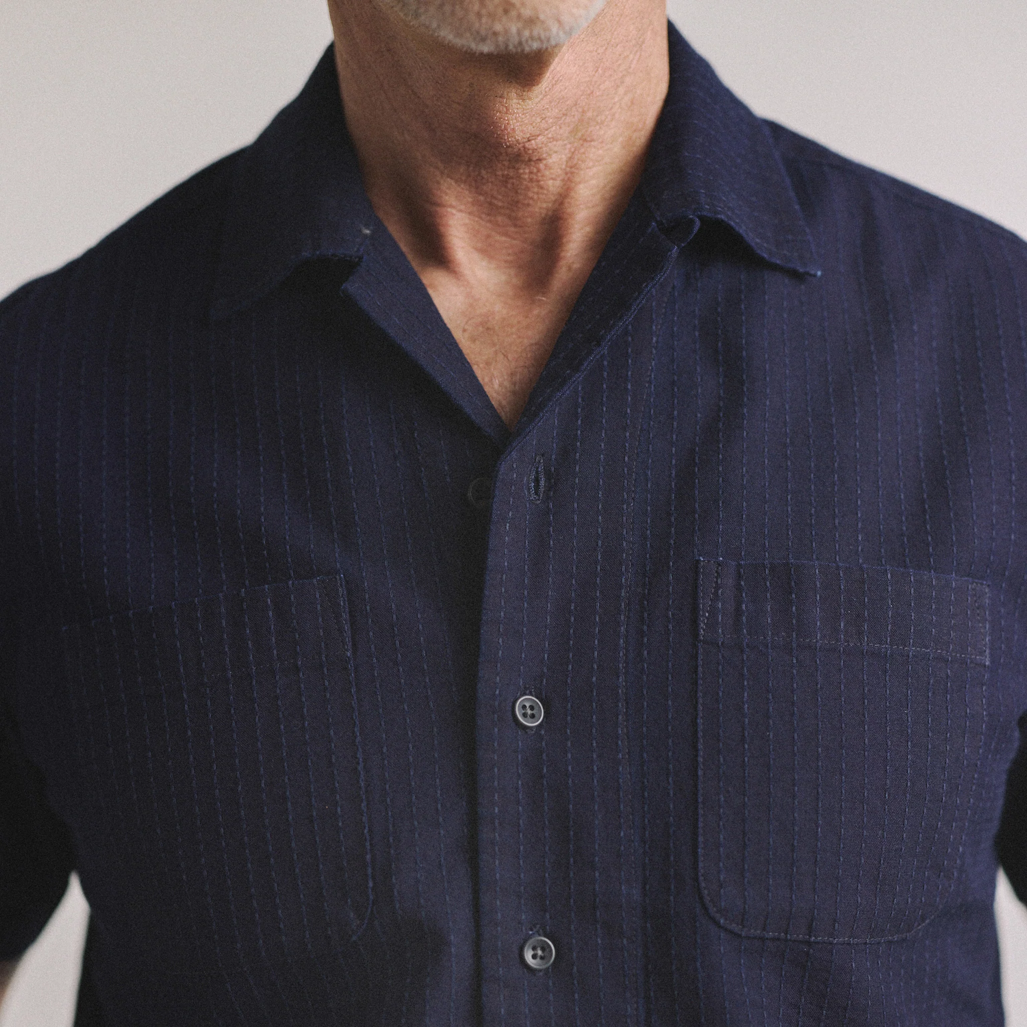 The Conrad Shirt in Rinsed Indigo Pickstitch - Image 3