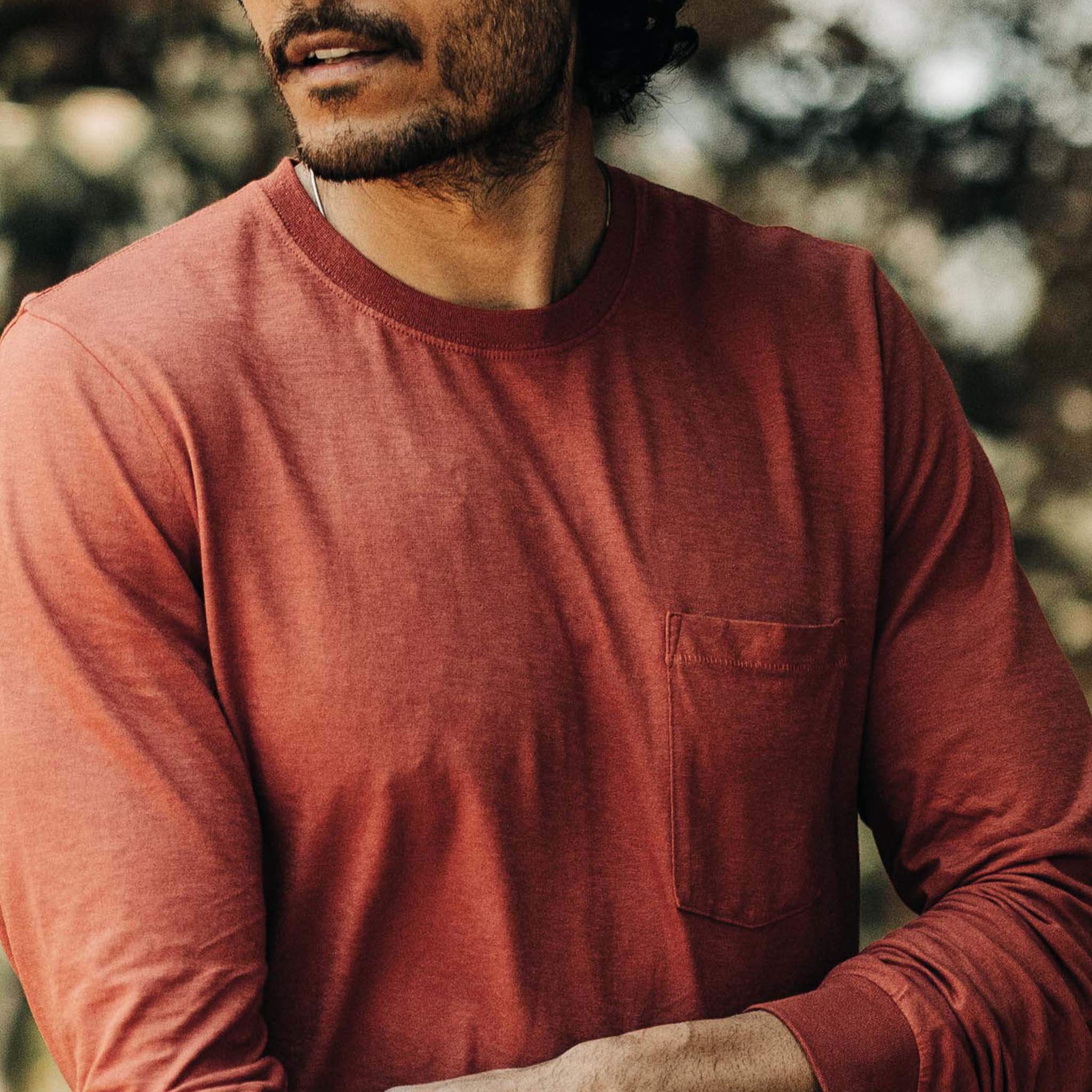 The Cotton Hemp Long Sleeve Tee in Engine - Image 3