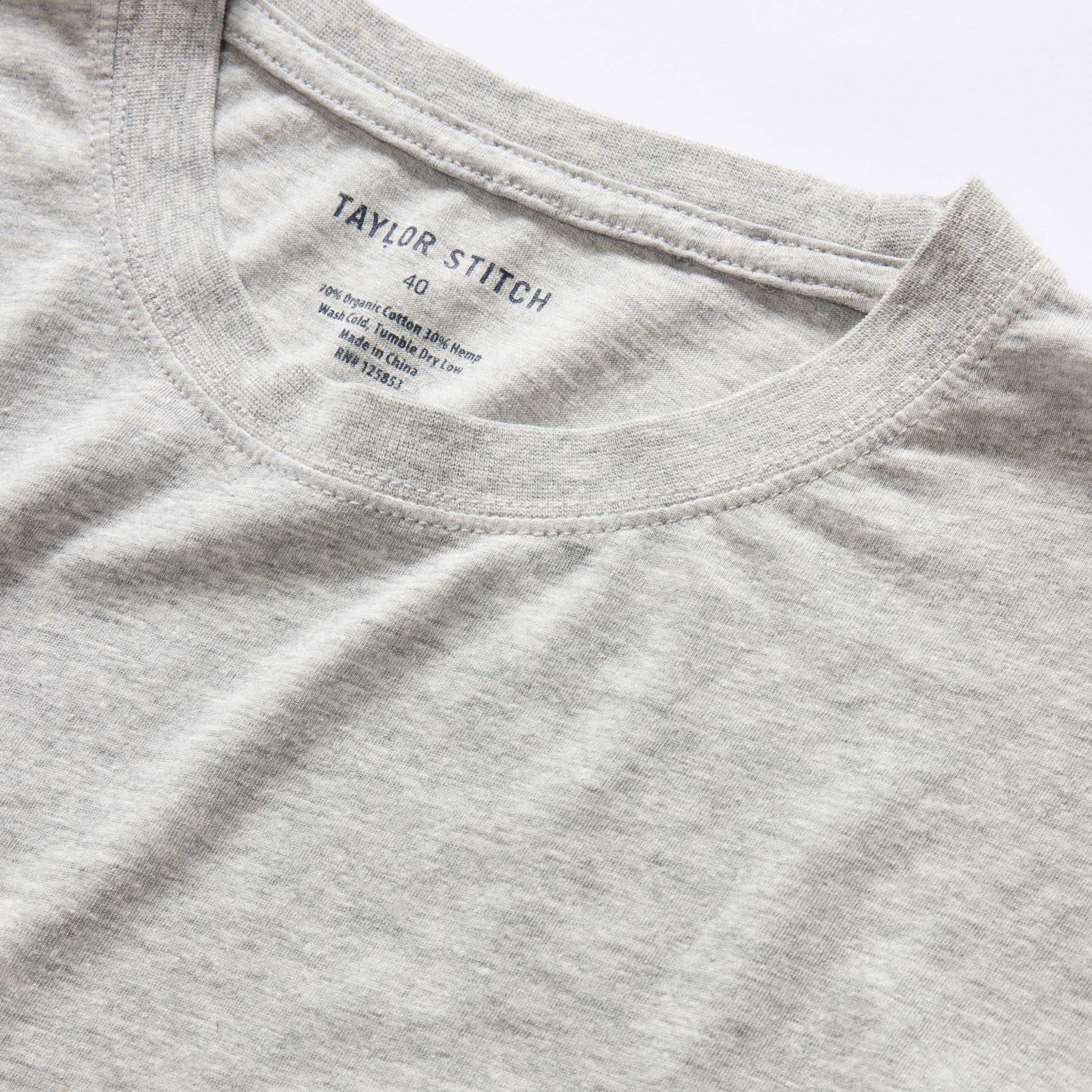 The Cotton Hemp Long Sleeve Tee in Heather Grey - Image 6