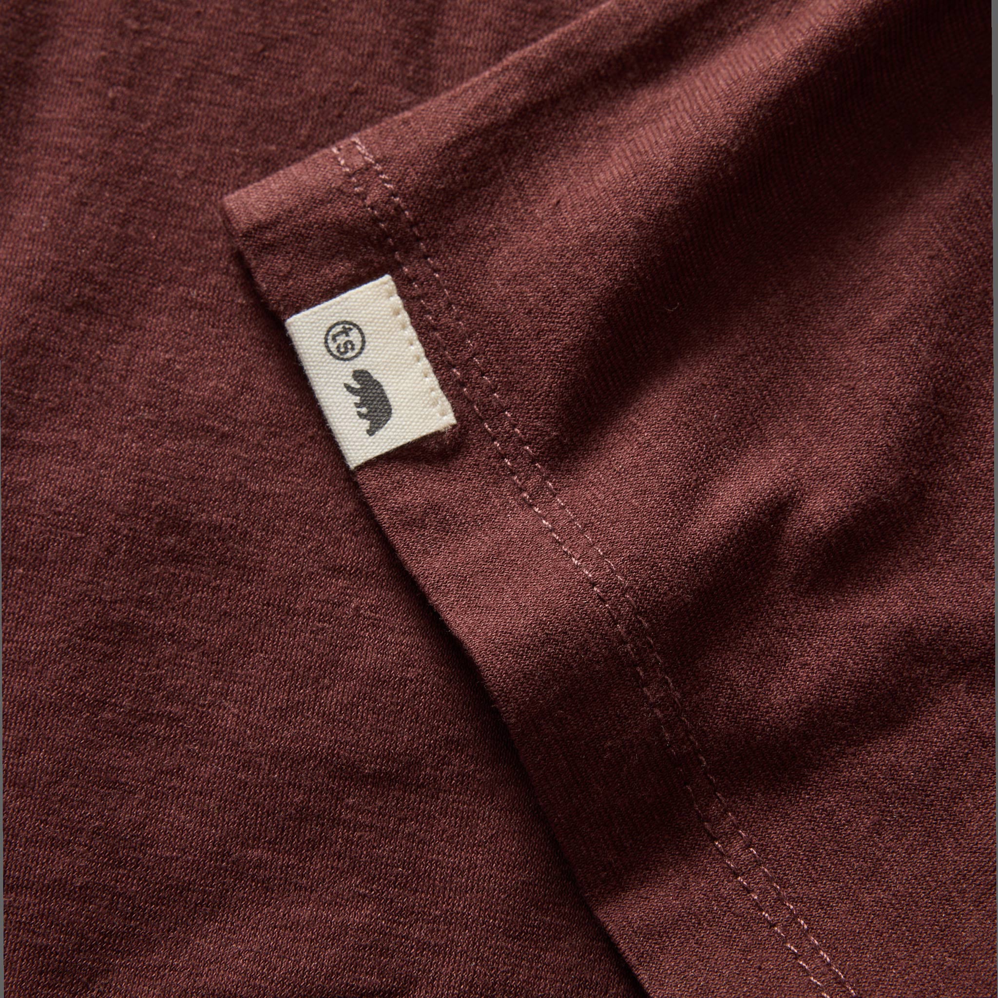 The Cotton Hemp Long Sleeve Tee in Burgundy - Image 6