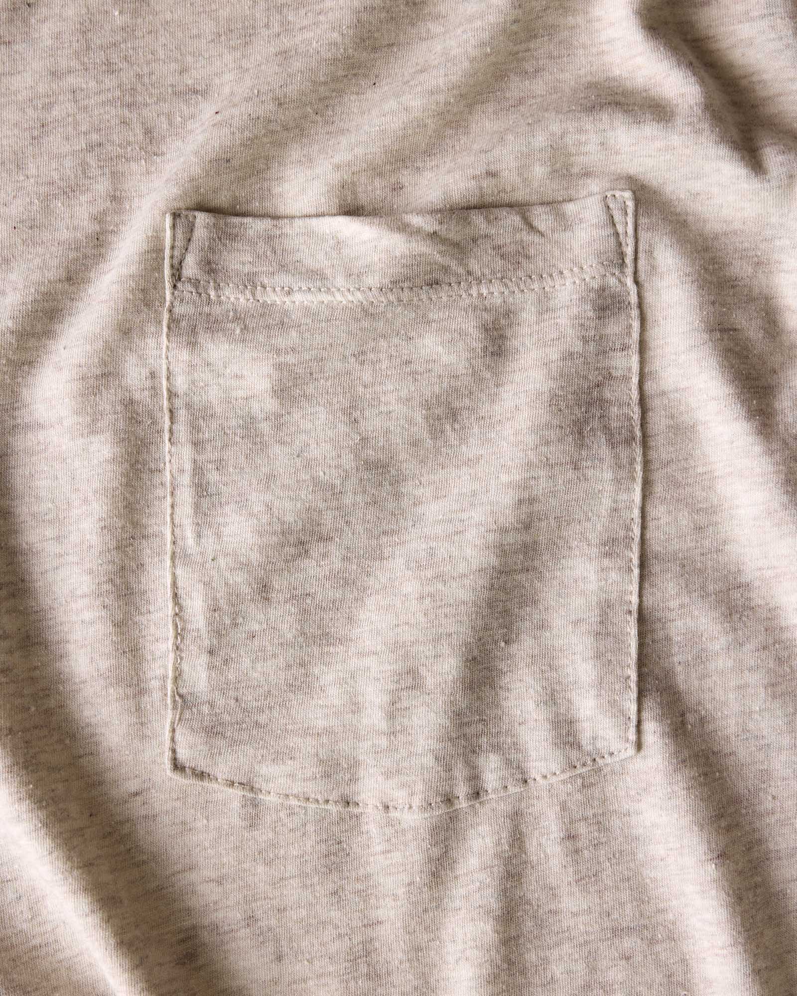 The Cotton Hemp Long Sleeve Tee in Heather Oat - Image 3