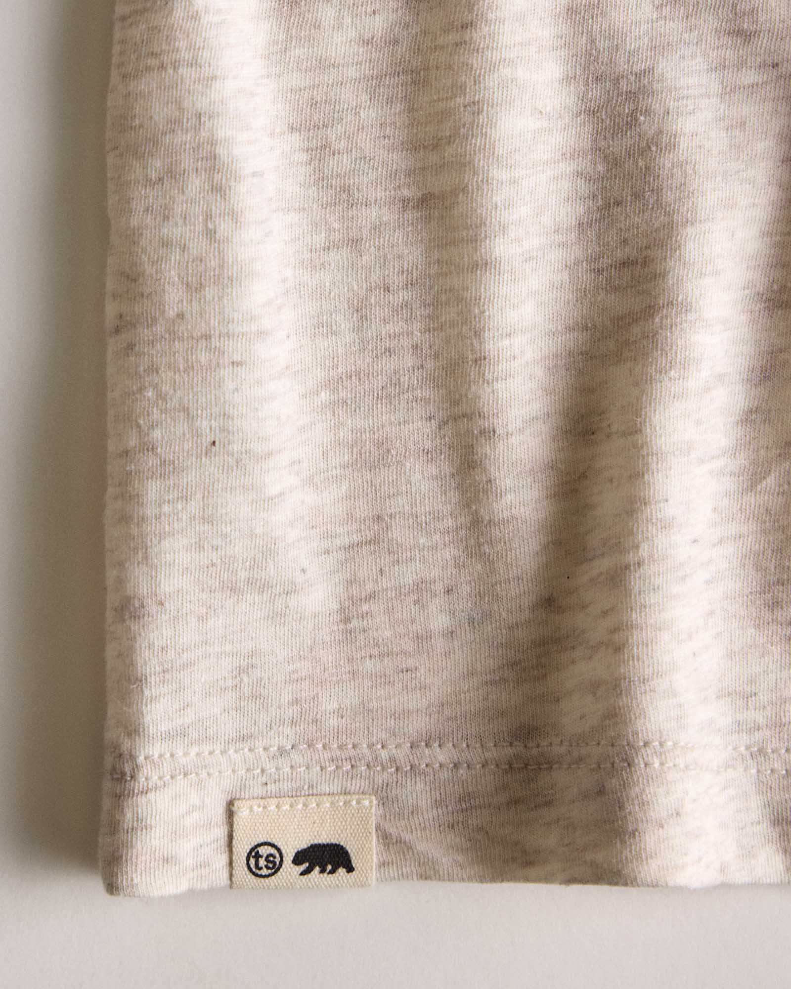 The Cotton Hemp Long Sleeve Tee in Heather Oat - Image 4