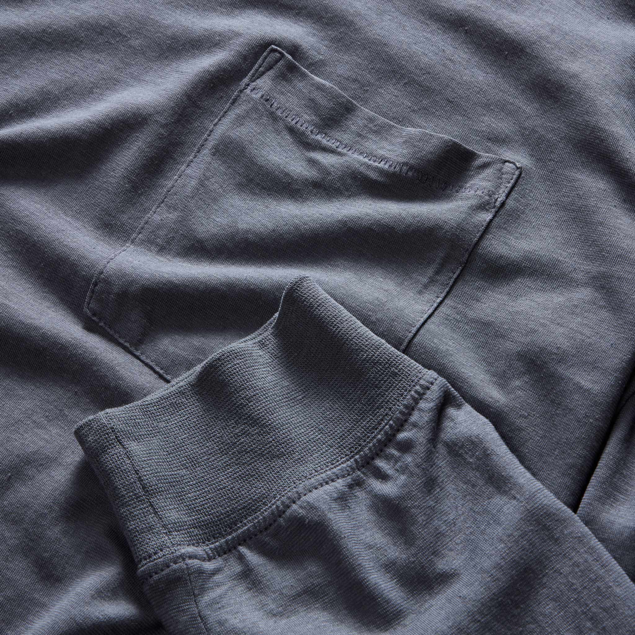 The Cotton Hemp Long Sleeve Tee in Navy - Image 5