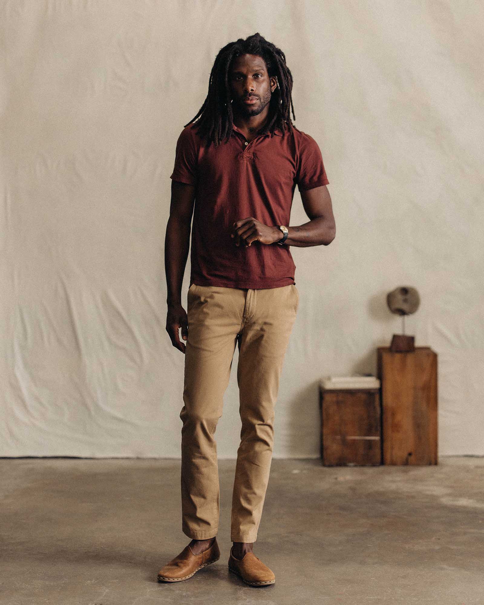 The Cotton Hemp Polo in Black Cherry - Image 3