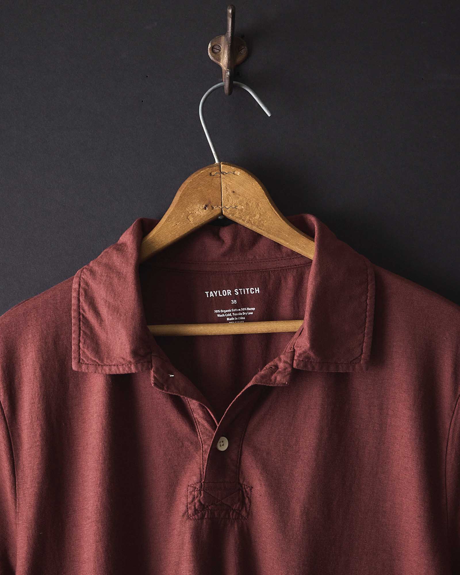 The Cotton Hemp Polo in Black Cherry - Image 6