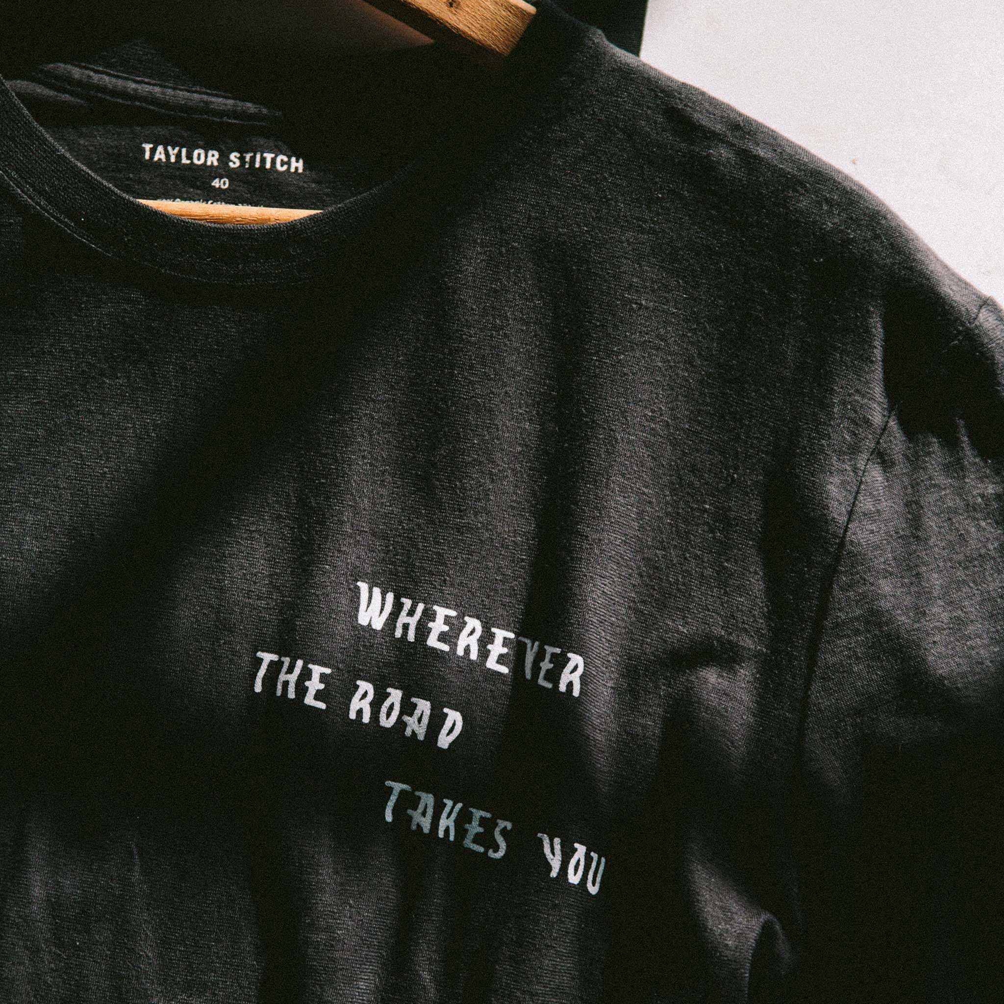 The Cotton Hemp Tee in Charcoal Open Road - Image 5