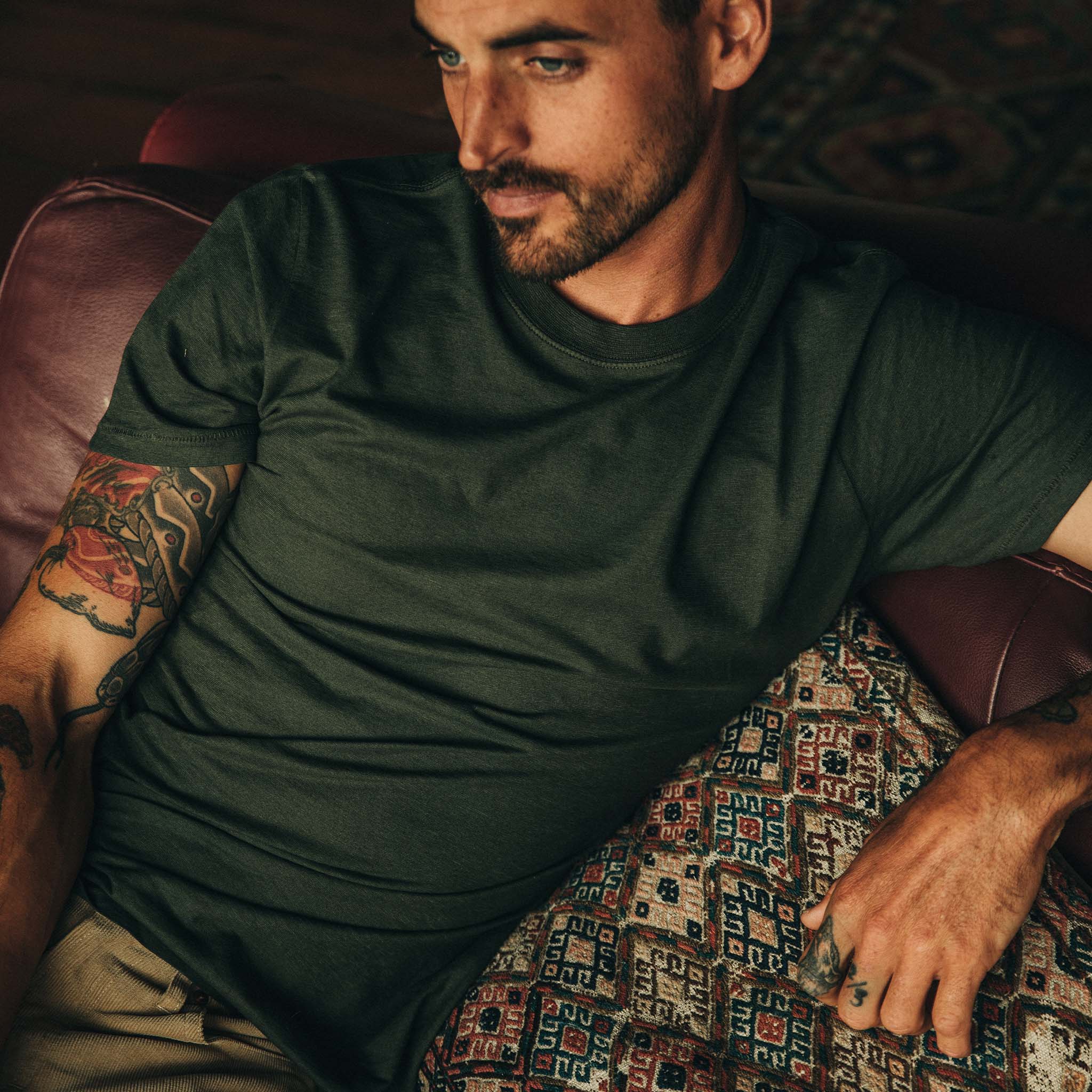 The Cotton Hemp Tee in Forest - Image 2