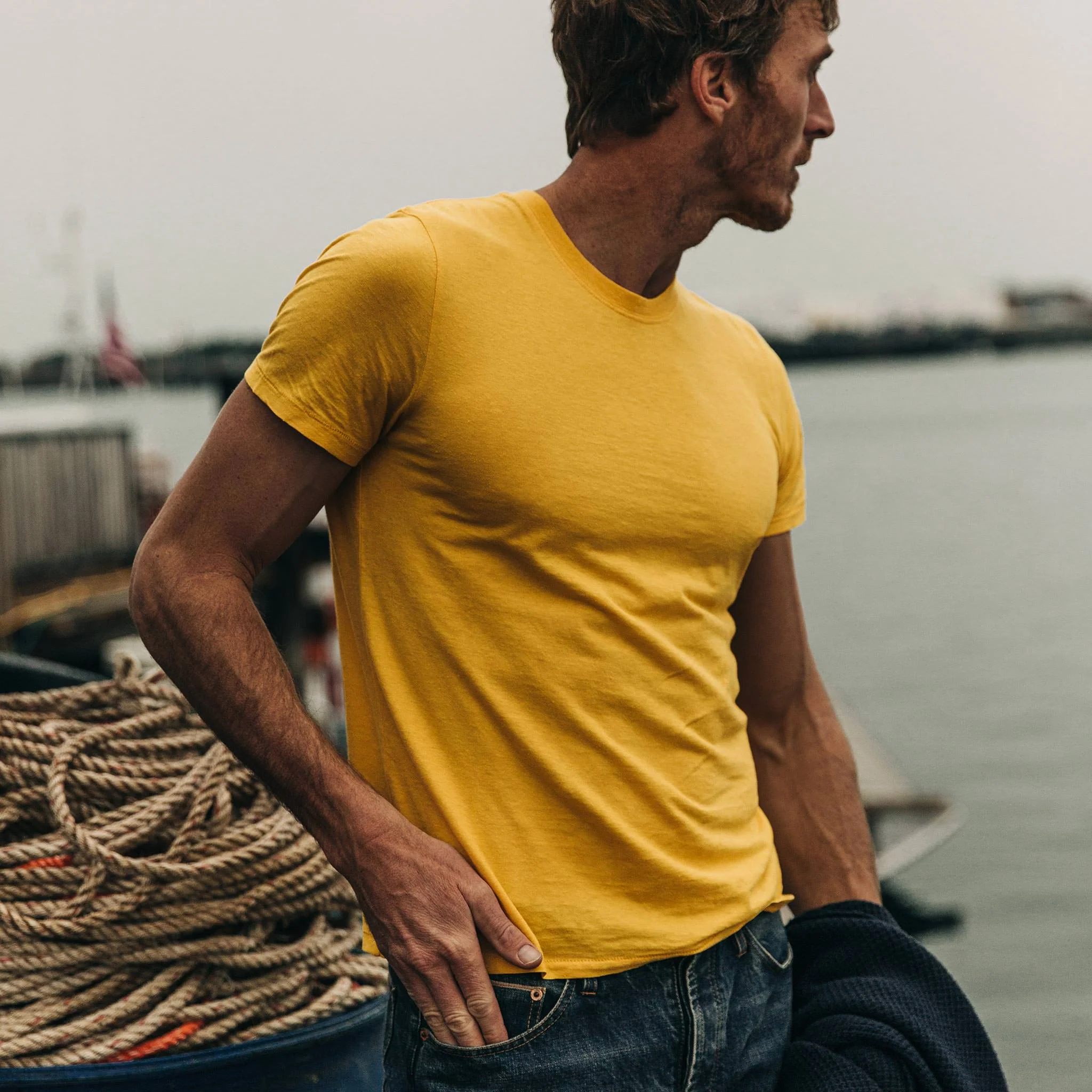 The Cotton Hemp Tee in Gold - Image 2