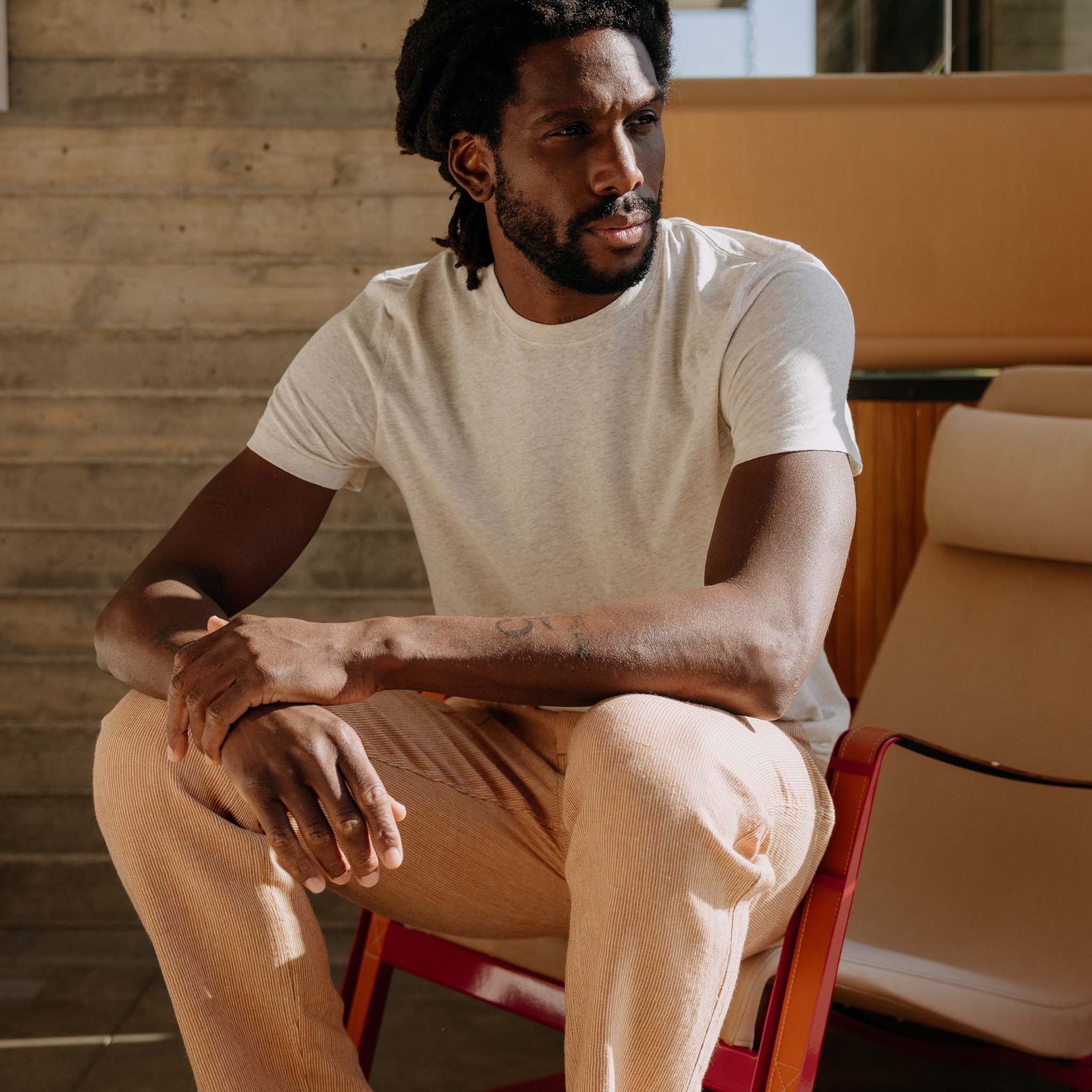 The Cotton Hemp Tee in Heather Oat - Image 3