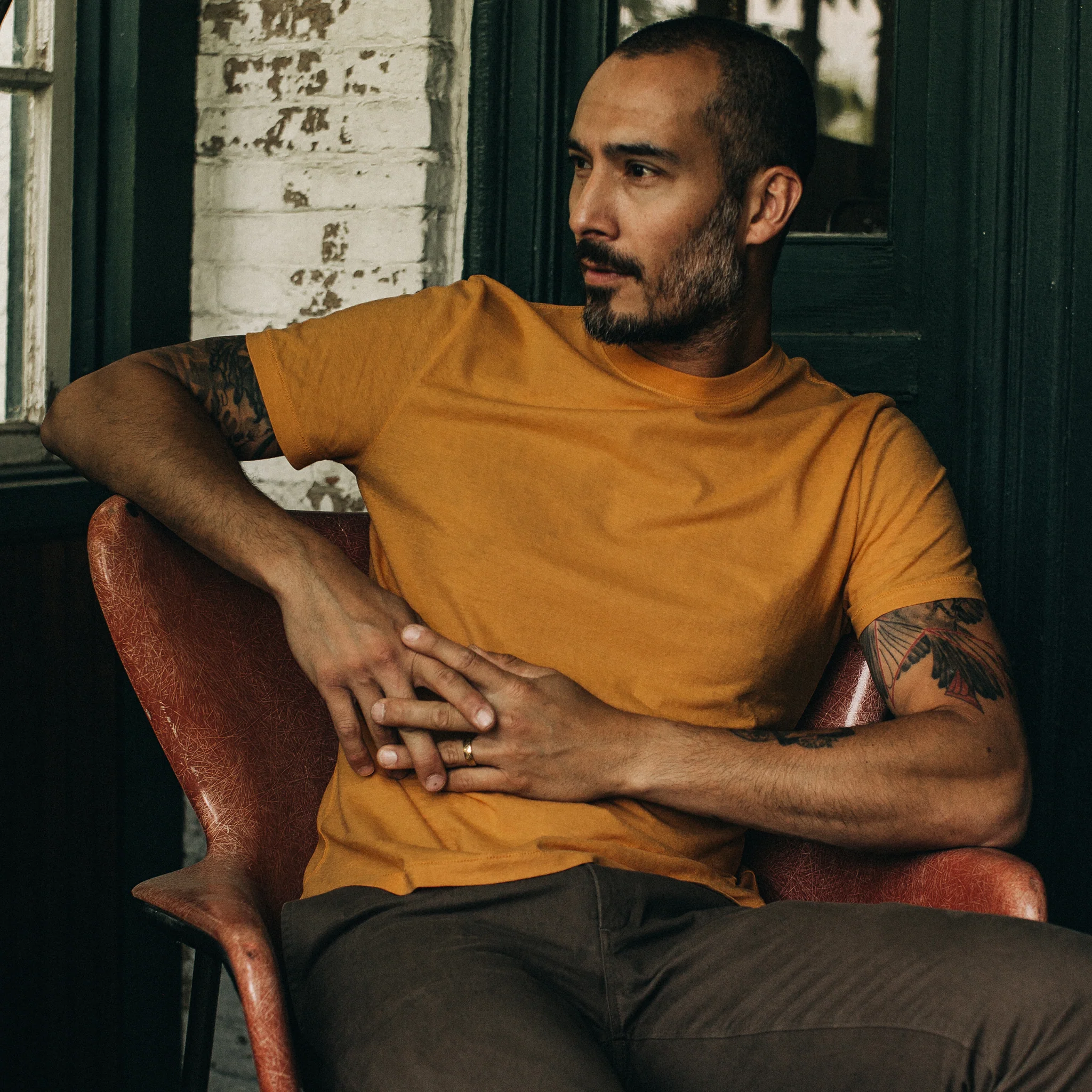 The Cotton Hemp Tee in Mustard - Image 2