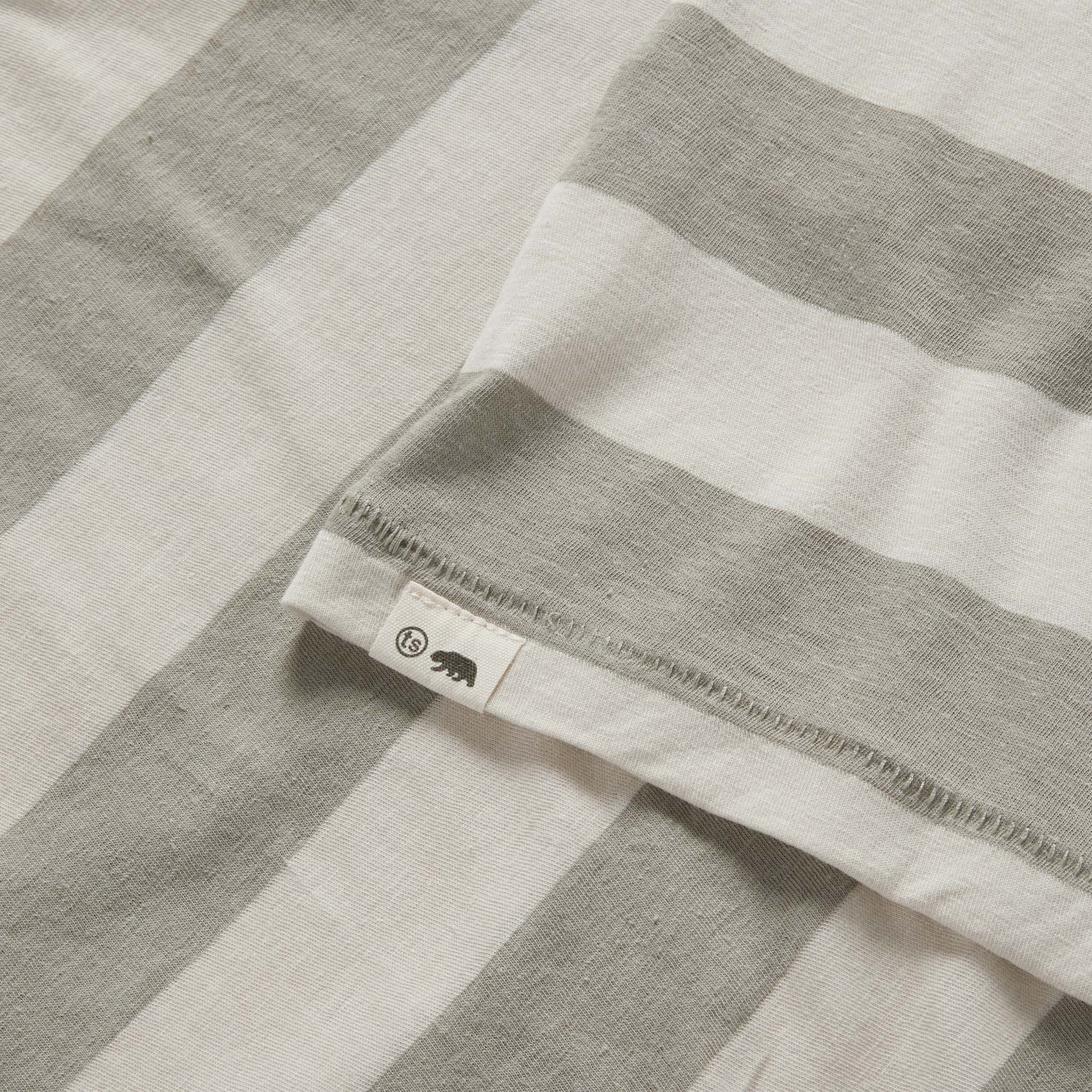 The Cotton Hemp Tee in Natural and Sagebrush Stripe - Image 6