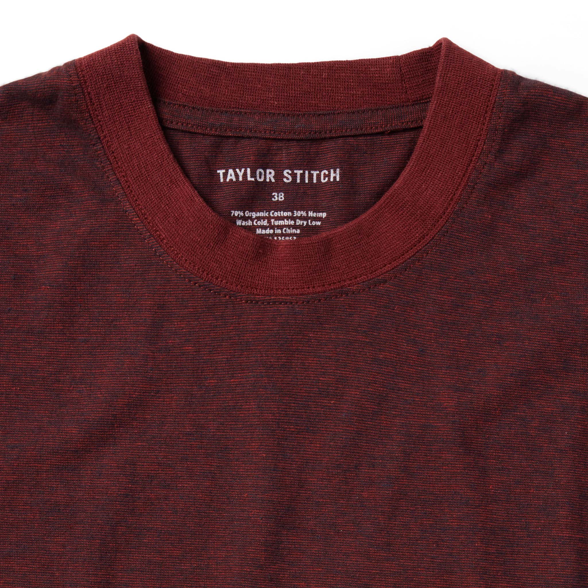 The Cotton Hemp Tee in Rust and Navy Stripe - Image 5