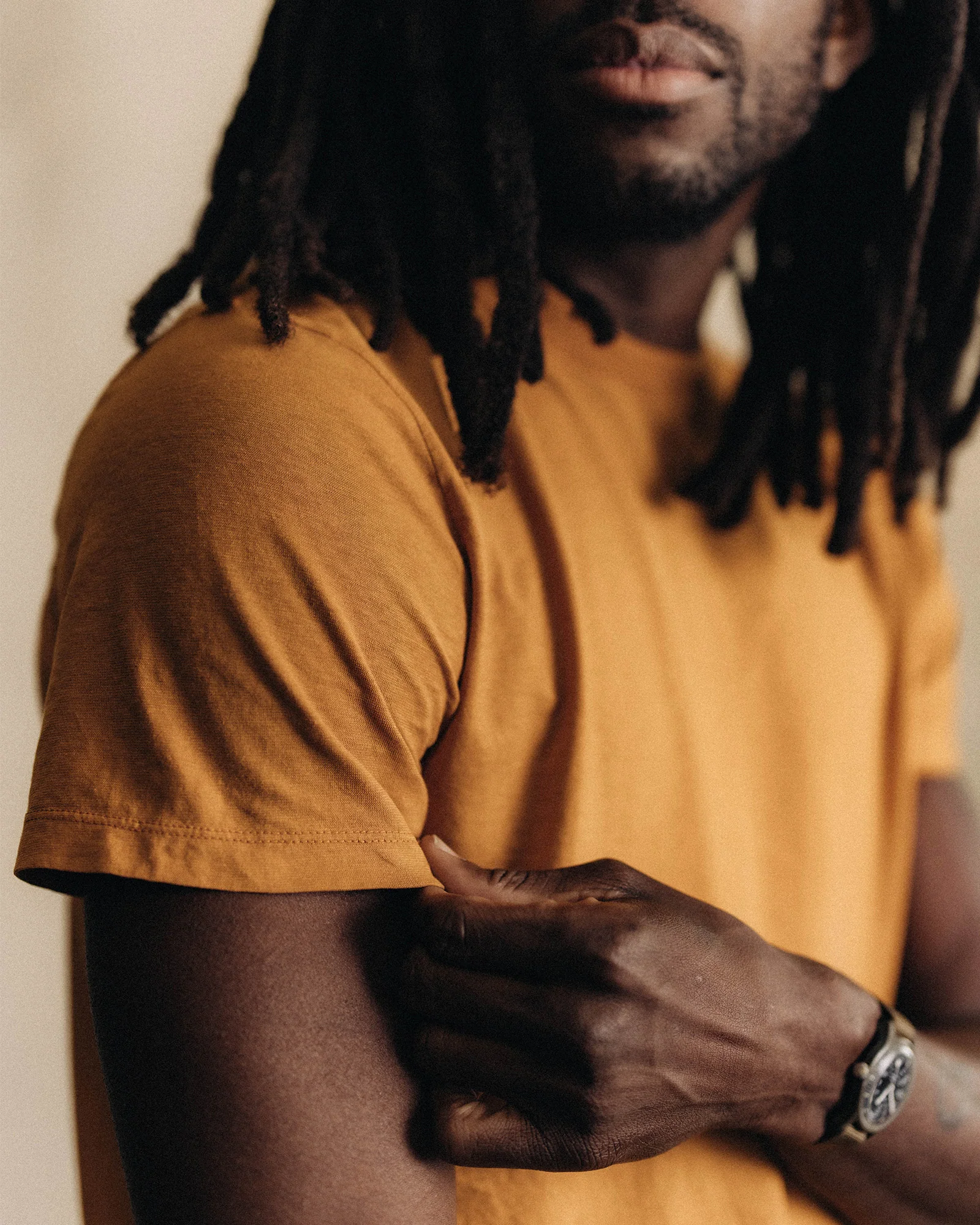 The Cotton Hemp Tee in Saffron - Image 3