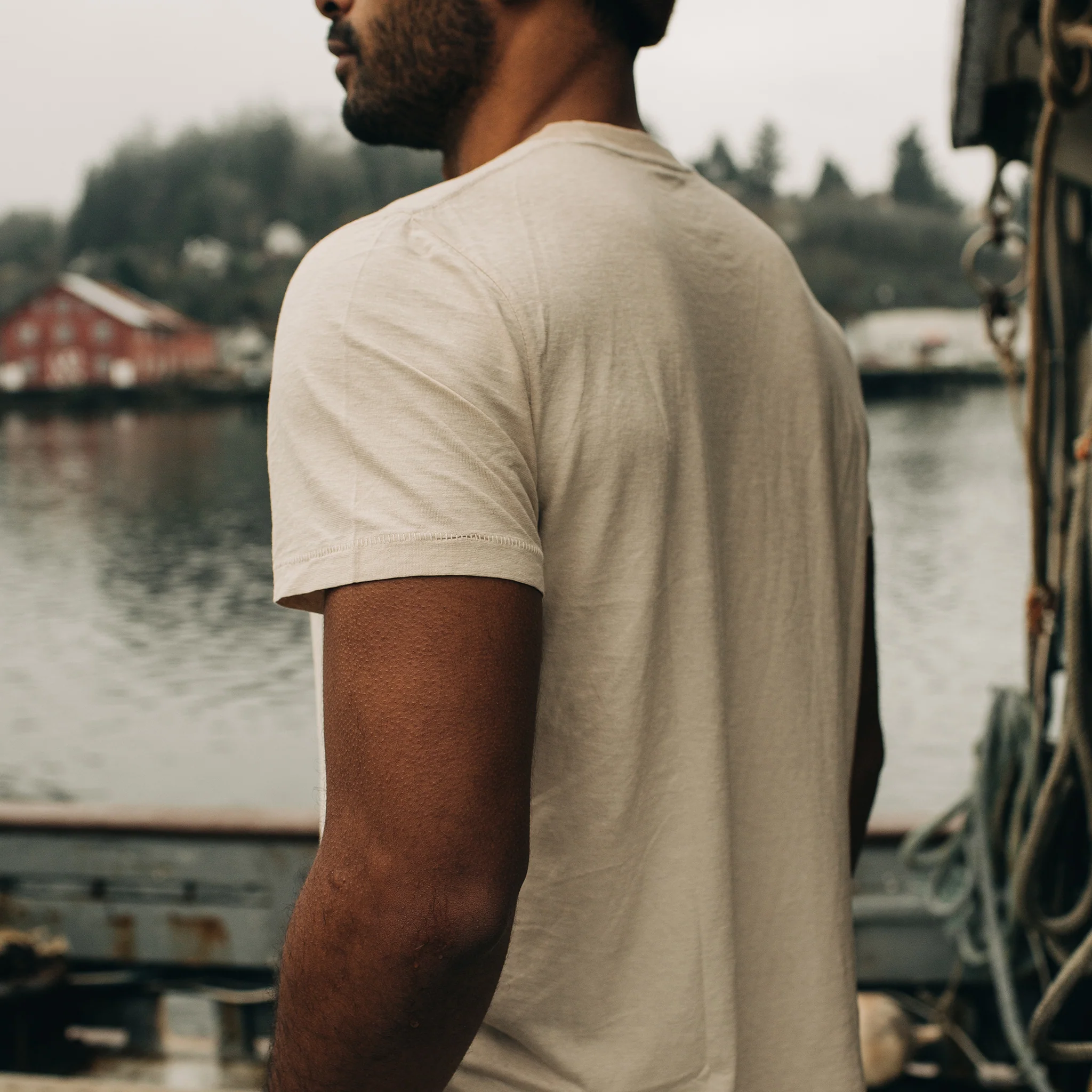 The Cotton Hemp Tee in Sand - Image 4