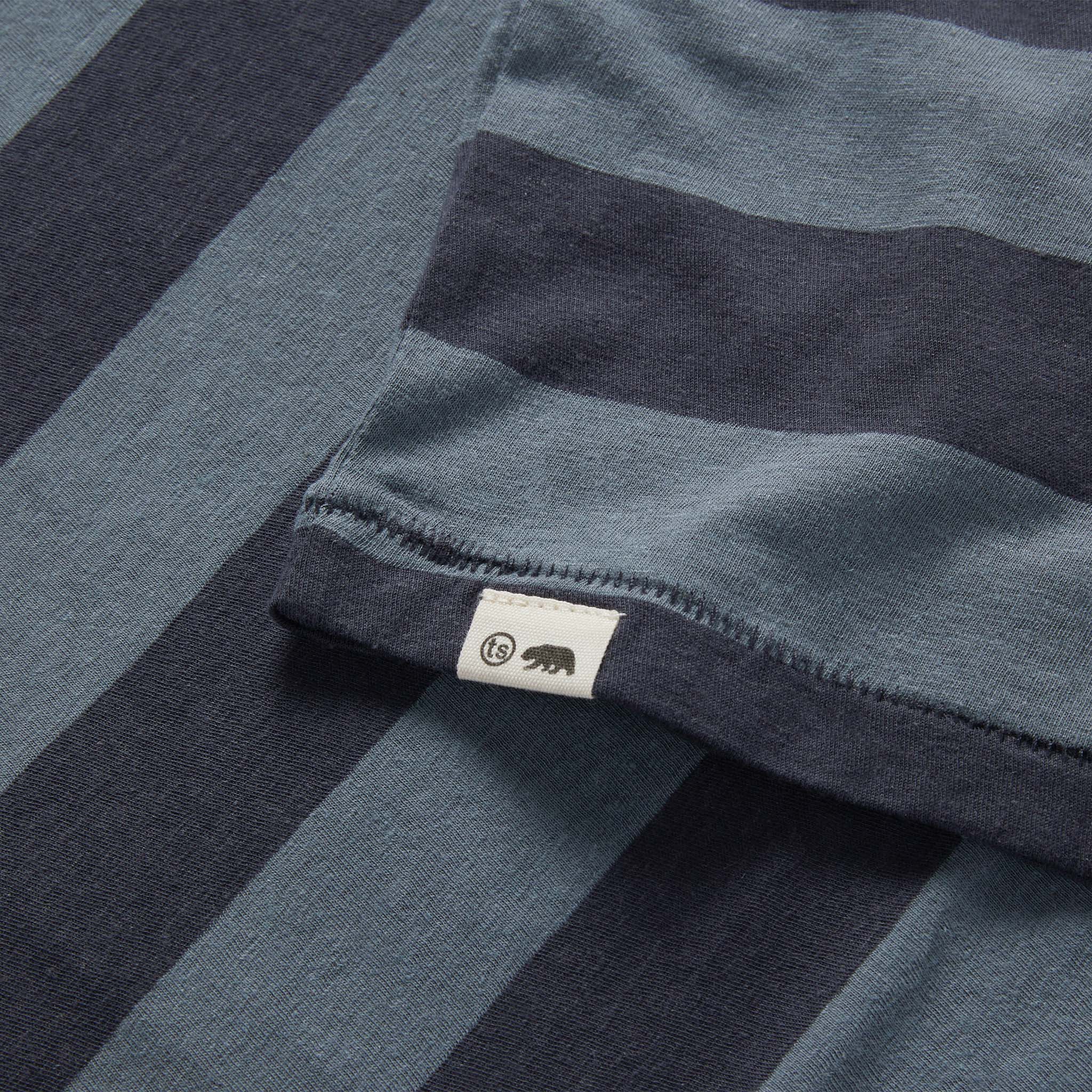 The Cotton Hemp Tee in Storm and Navy Stripe - Image 6
