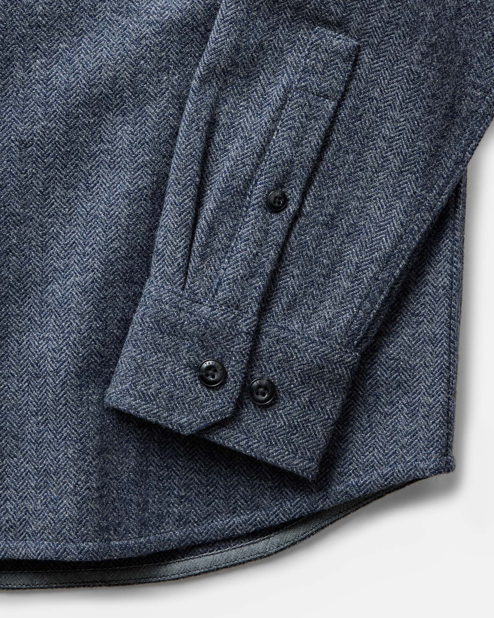 The CPO Overshirt in Indigo Ash Wool Herringbone - Image 7