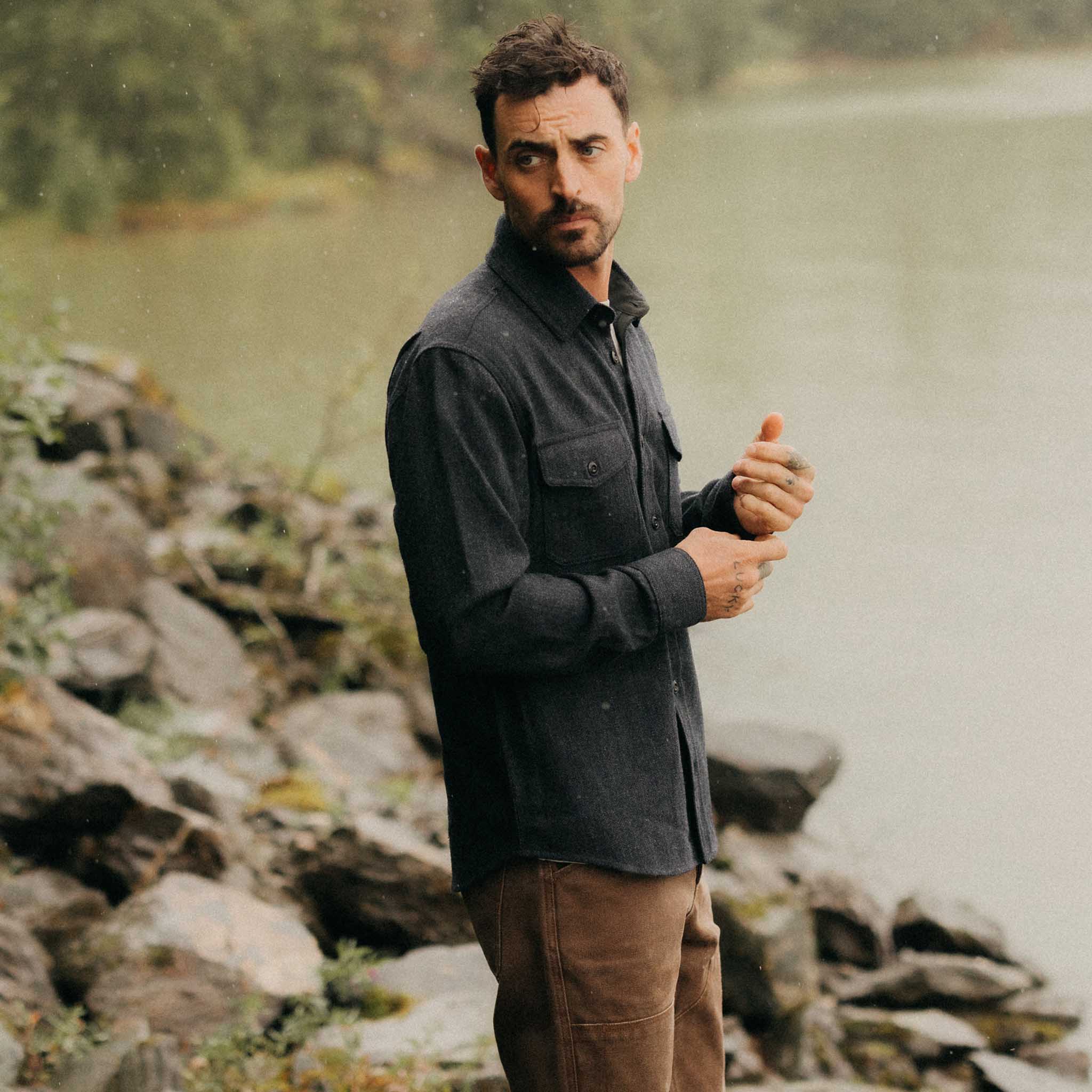 The CPO Shirt in Marine Tweed Wool - Image 2