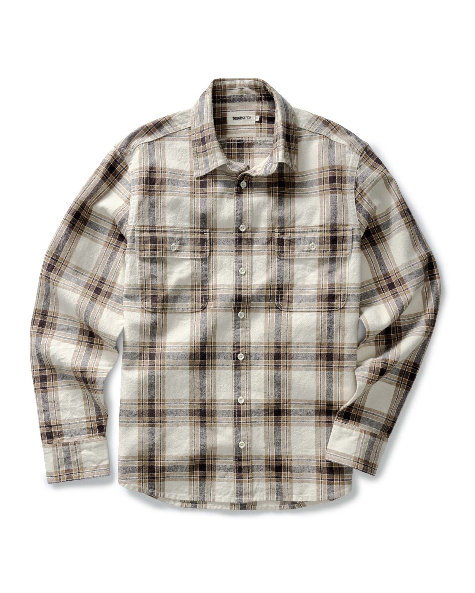 The Craftsman Shirt in Bark Plaid Linen - Image 8