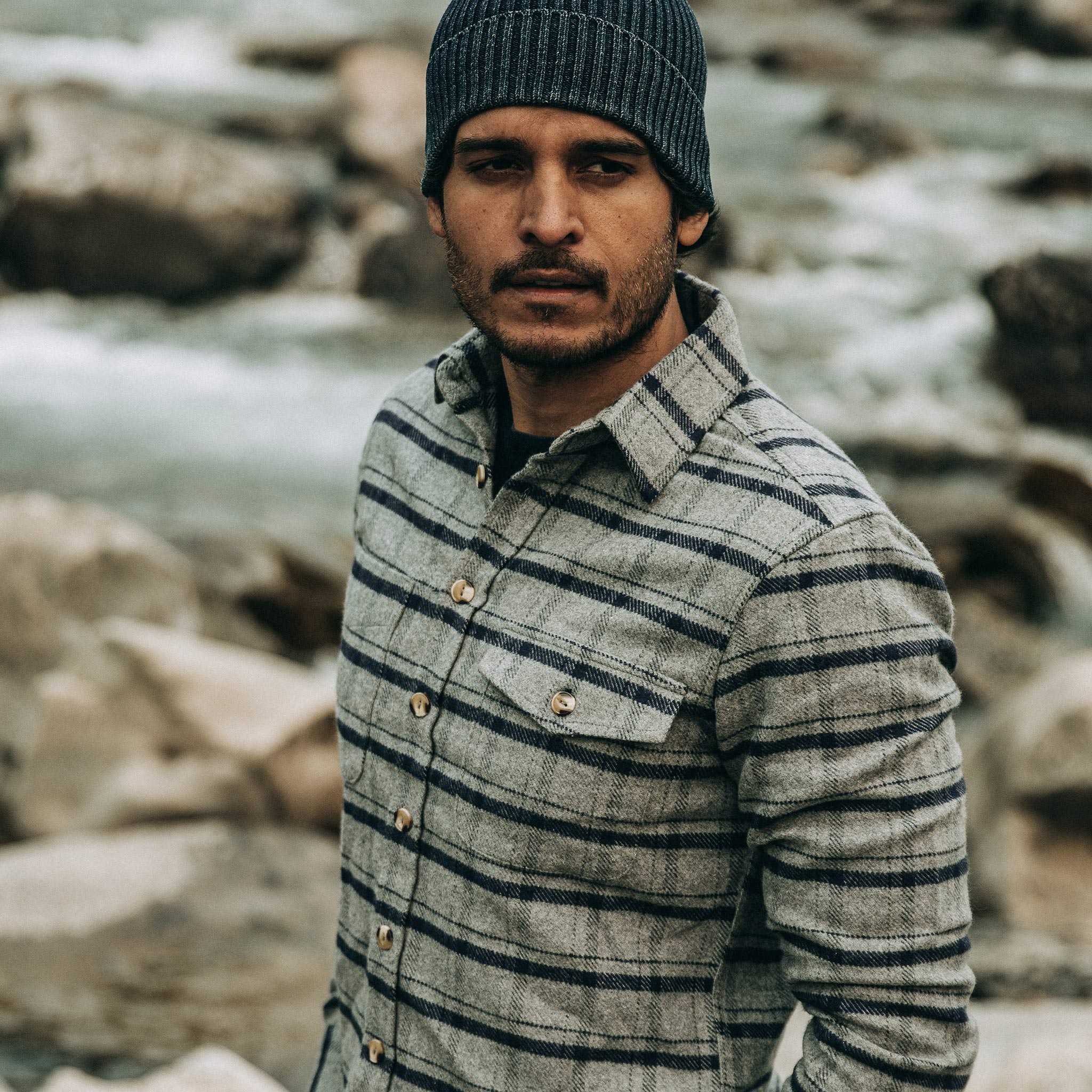 The Crater Shirt in Ash Plaid - Image 3