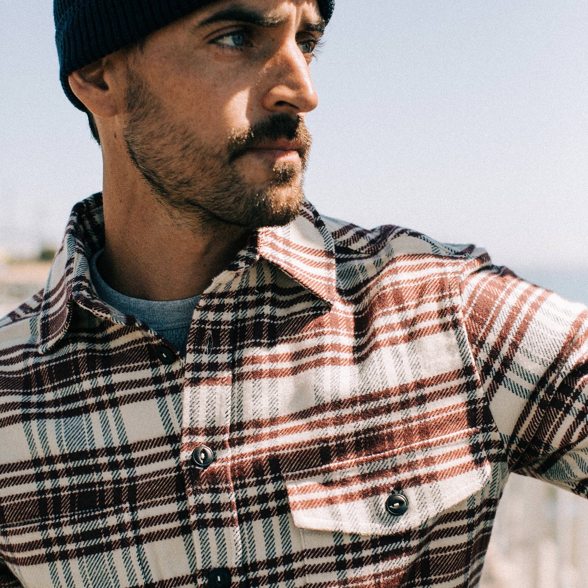 The Crater Shirt in Ivory Plaid - Image 3