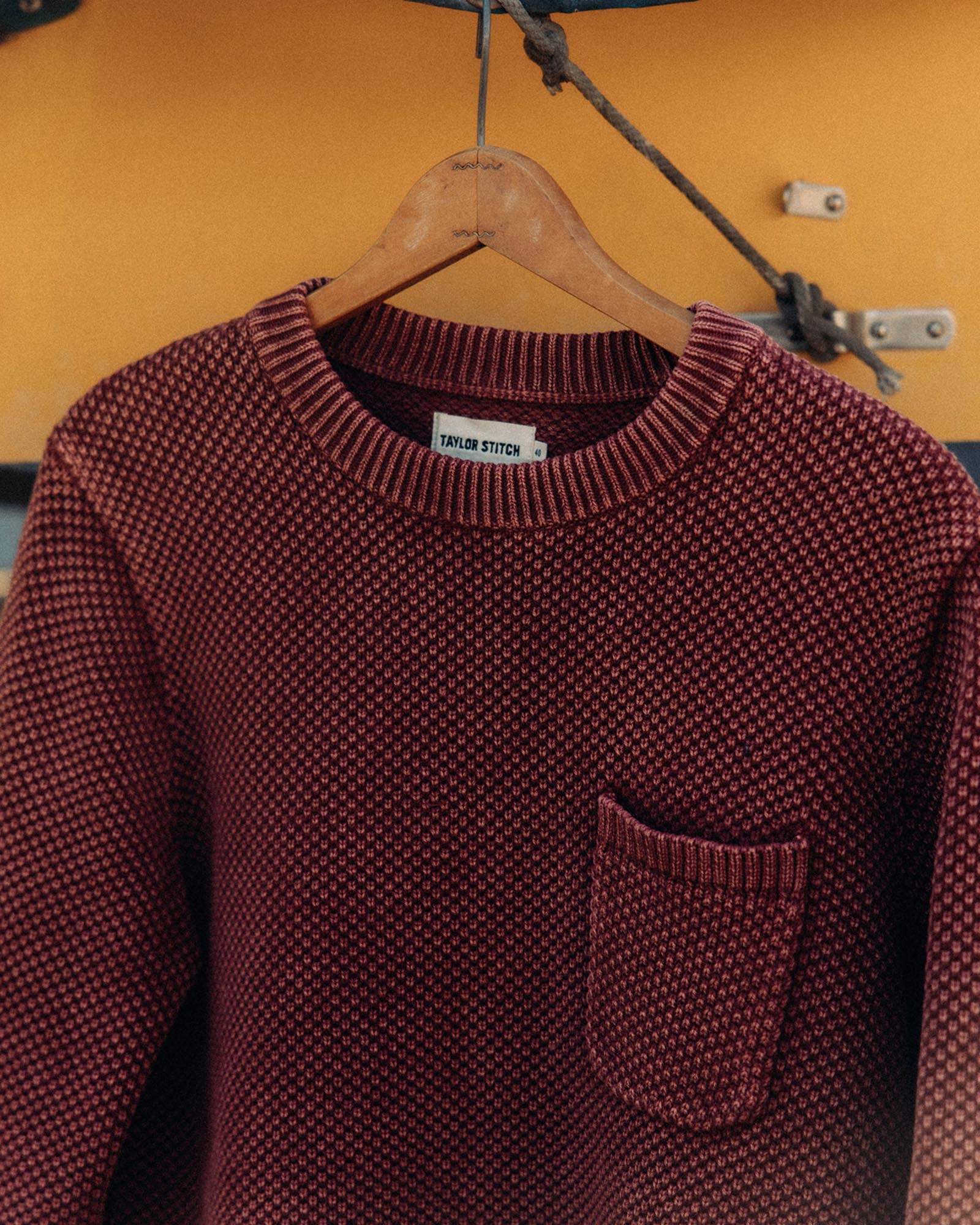 The Crawford Crew Sweater in Dried Cherry - Image 4