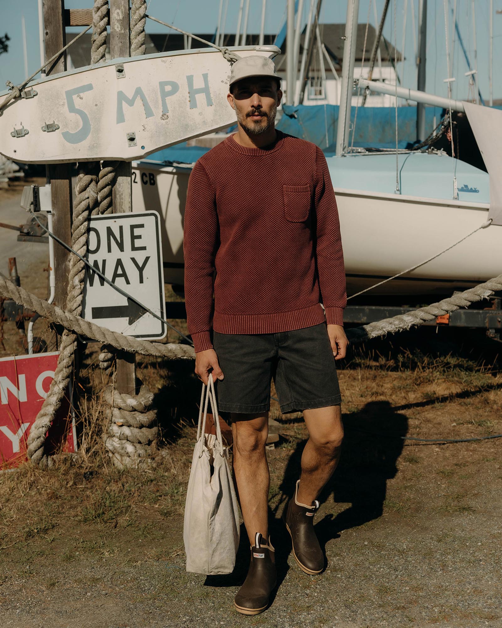 The Crawford Crew Sweater in Dried Cherry - Image 5
