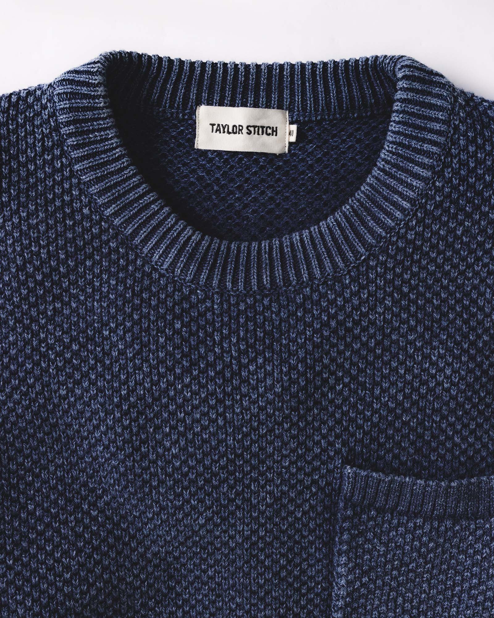 The Crawford Crew Sweater in Washed Indigo - Image 4