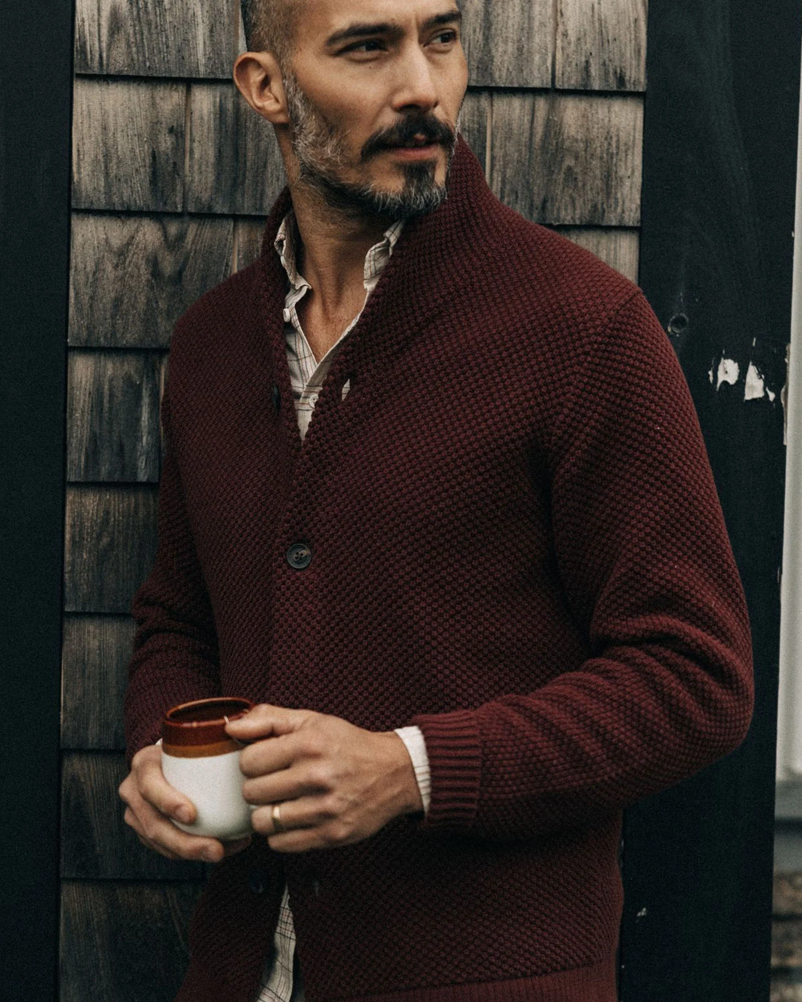 The Crawford Sweater in Black Cherry - Image 2