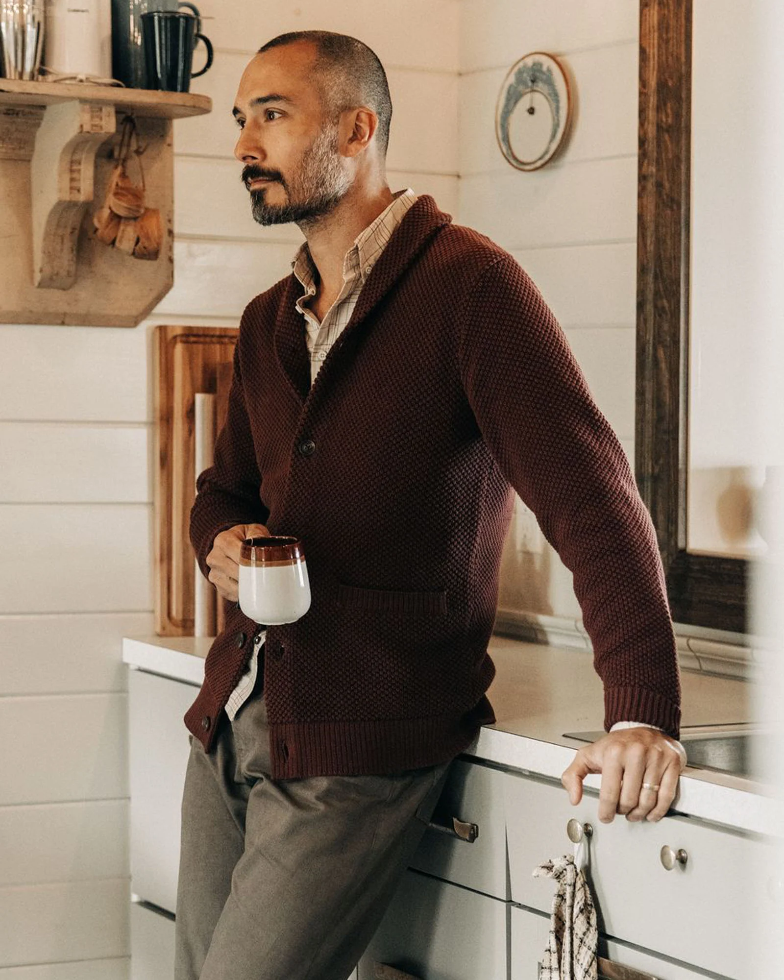 The Crawford Sweater in Black Cherry - Image 4