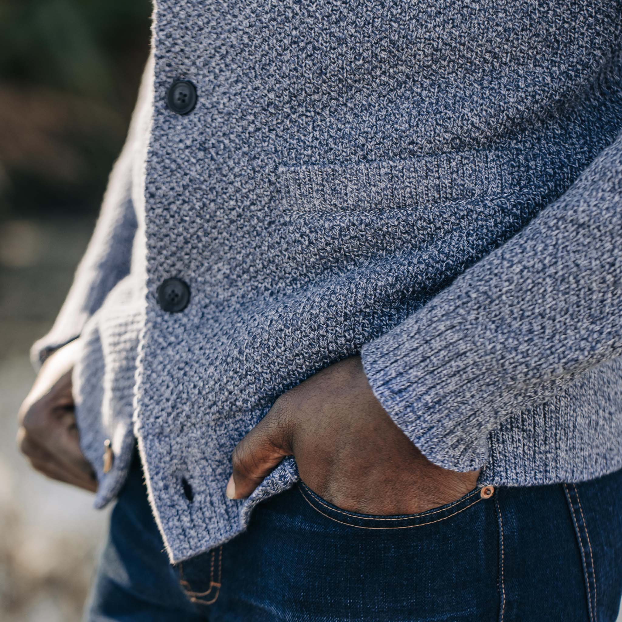 The Crawford Sweater in Blue Melange - Image 4