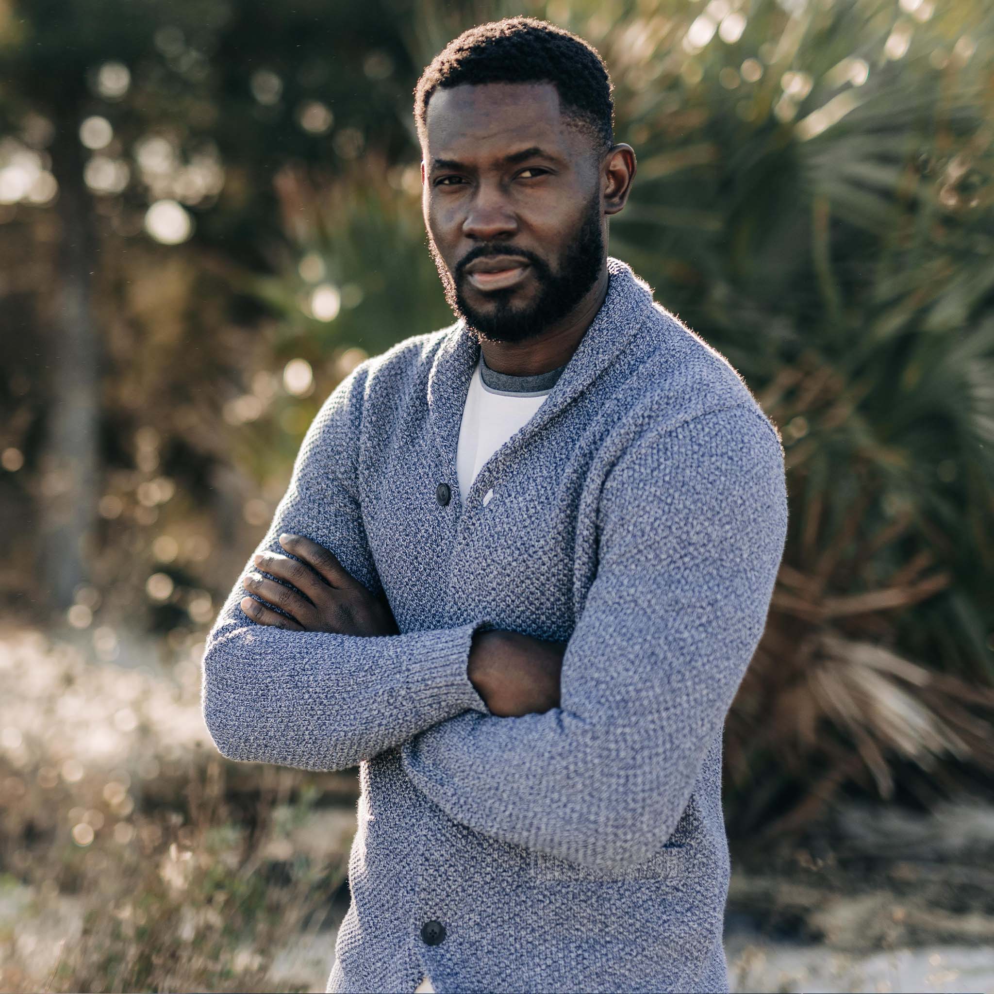 The Crawford Sweater in Blue Melange - Image 5