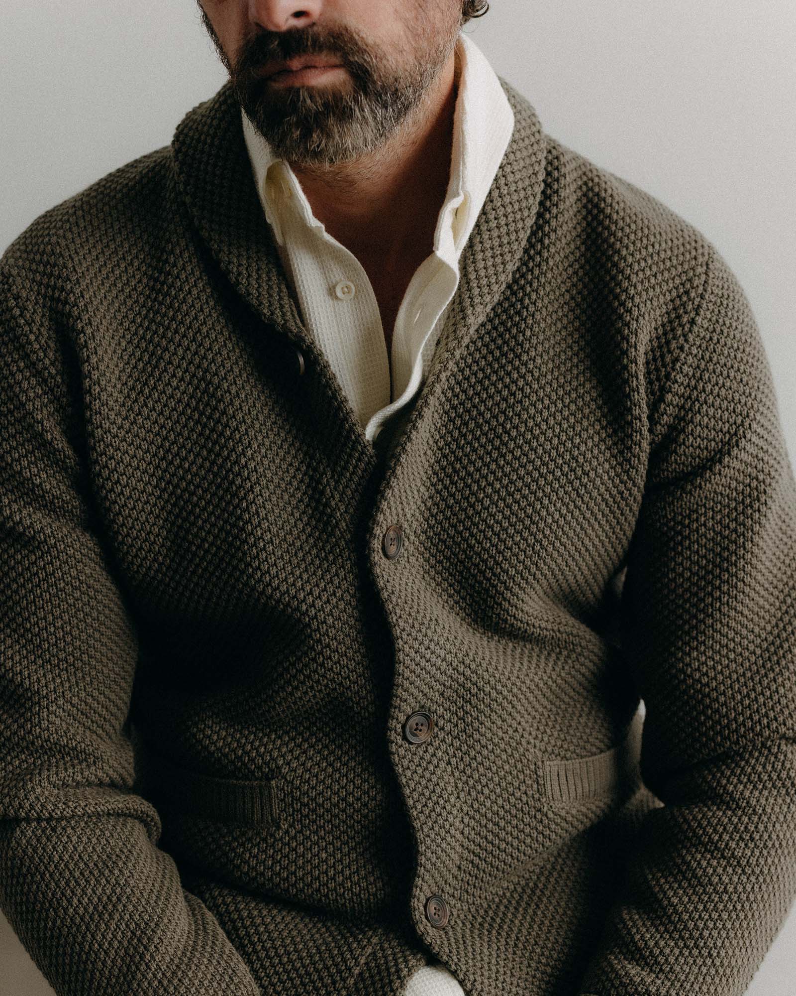 The Crawford Sweater in Fatigue Olive - Image 3