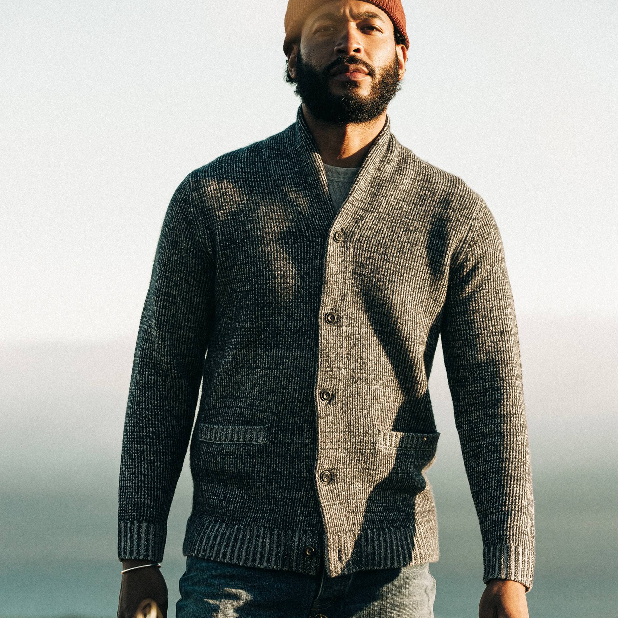 The Crawford Sweater in Marled Navy - Image 2