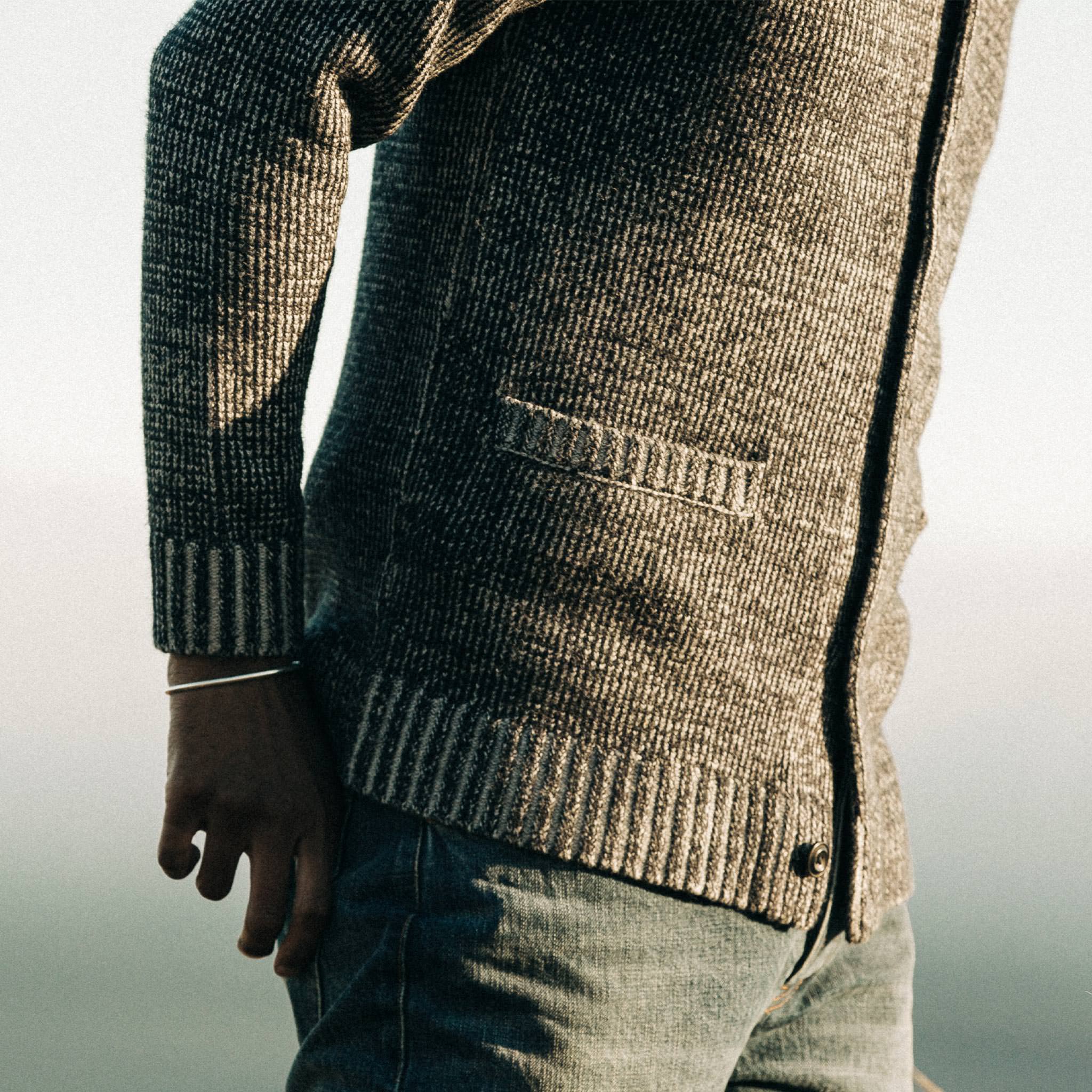 The Crawford Sweater in Marled Navy - Image 4